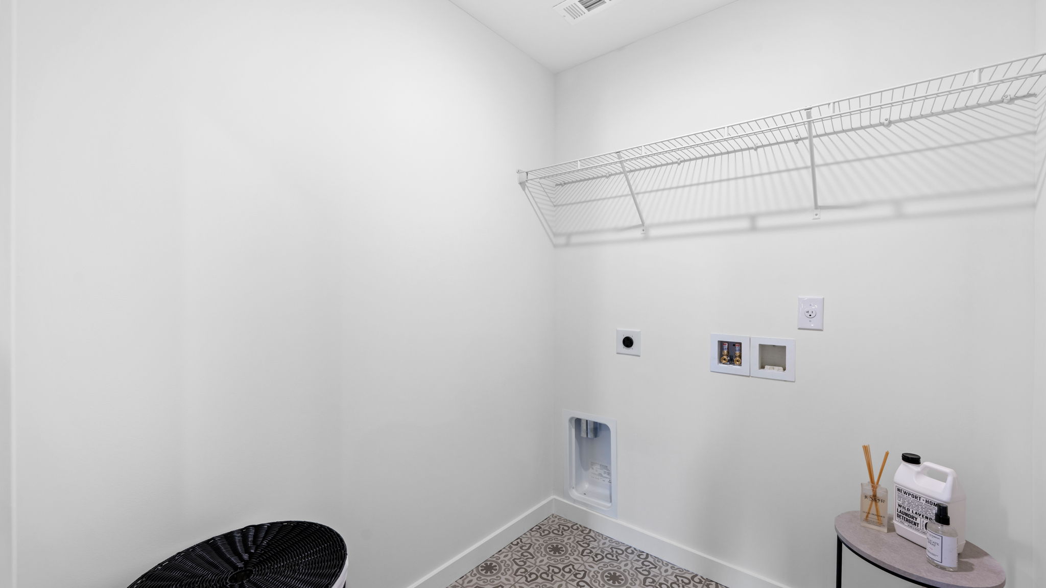 laundry with shelving