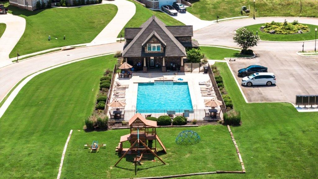 community drone shot