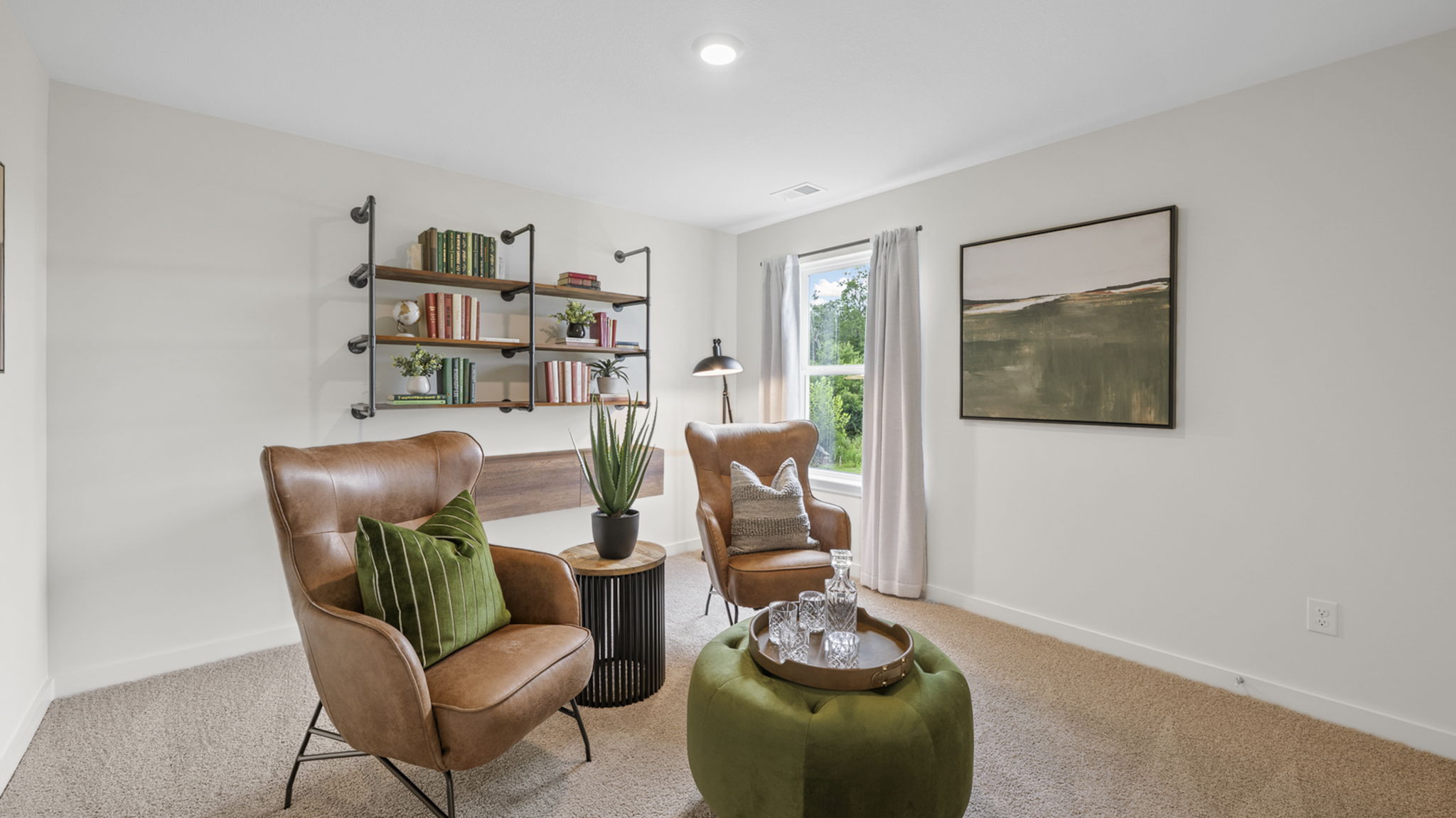 bedroom/office space with window