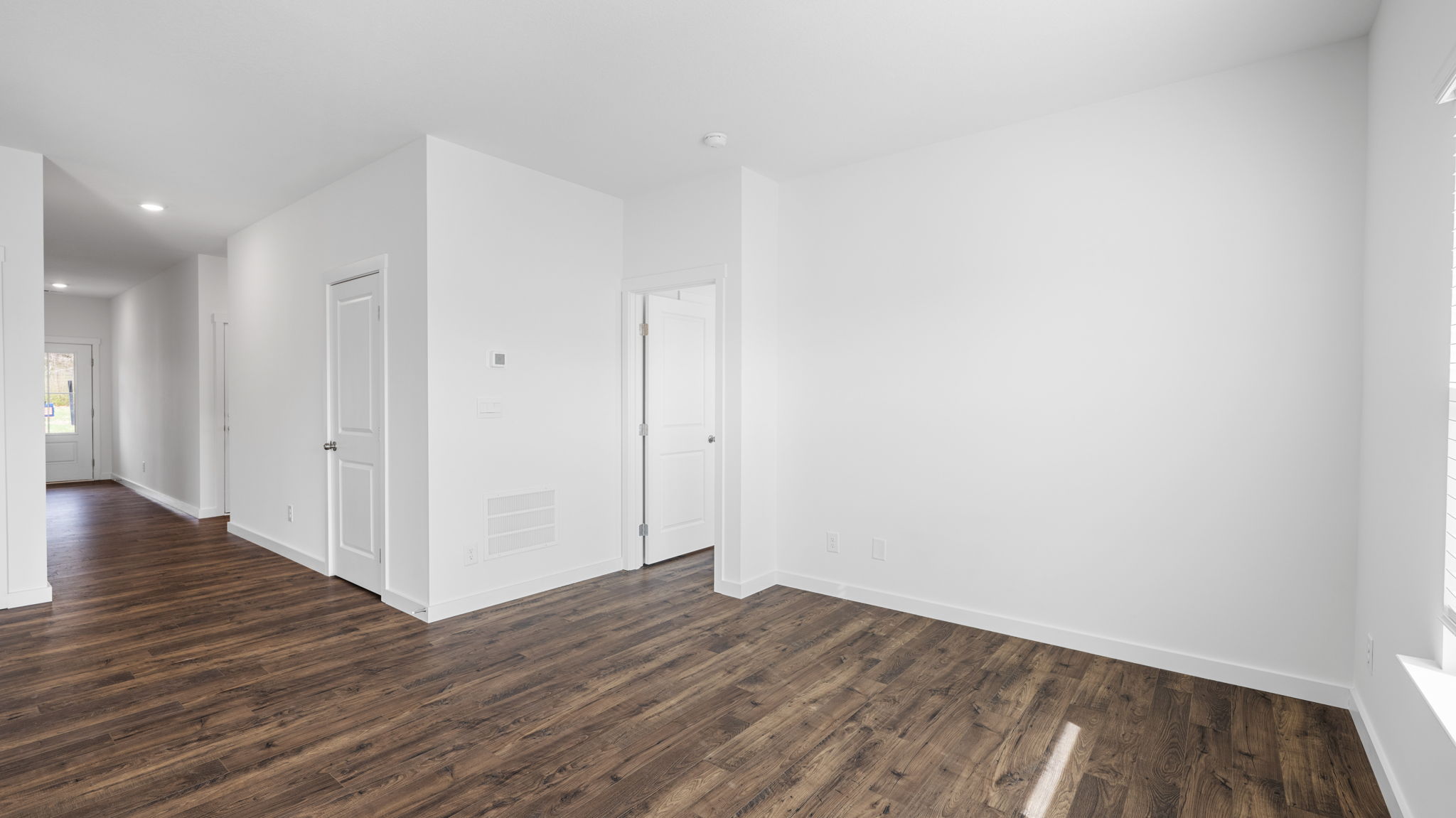 open concept kitchen and living area