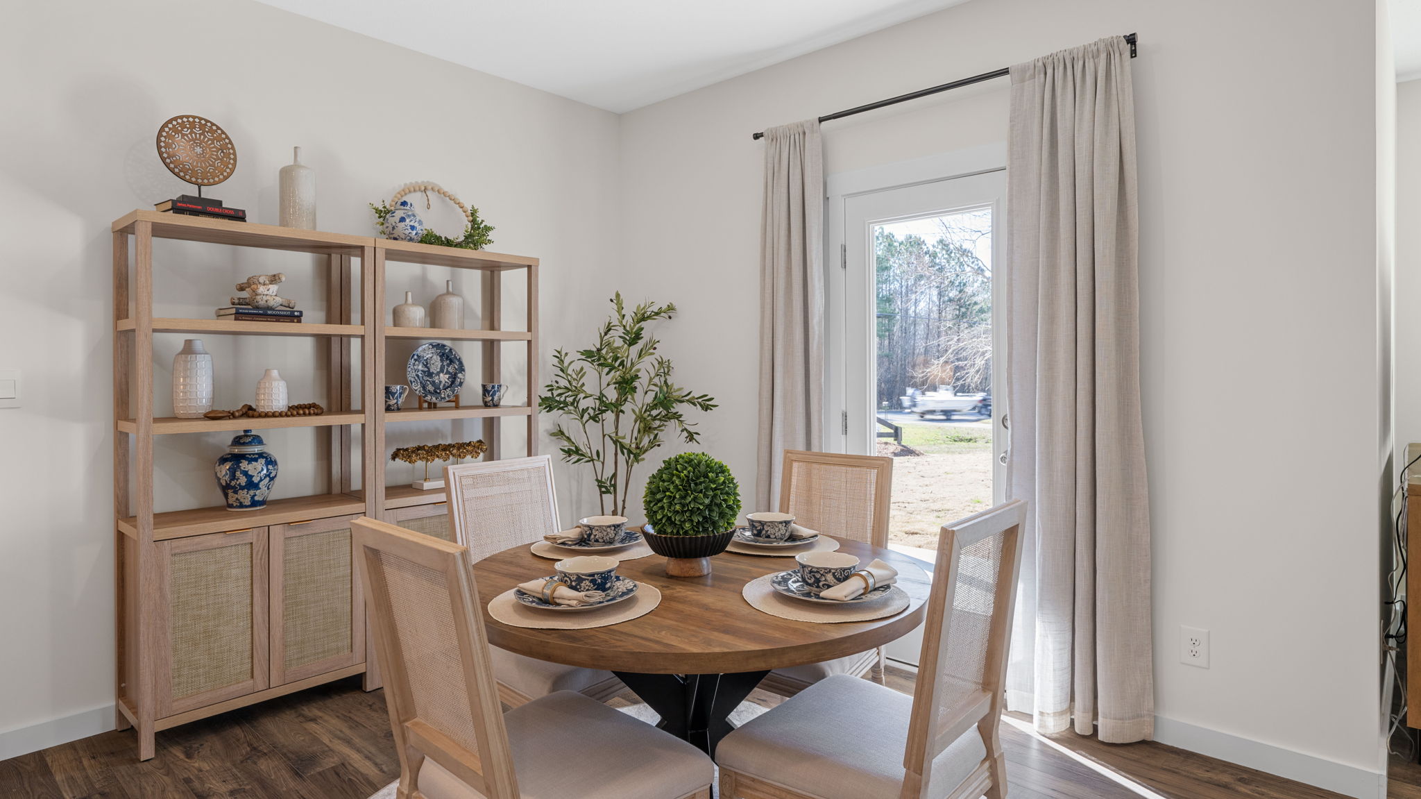 dining area with back patio door