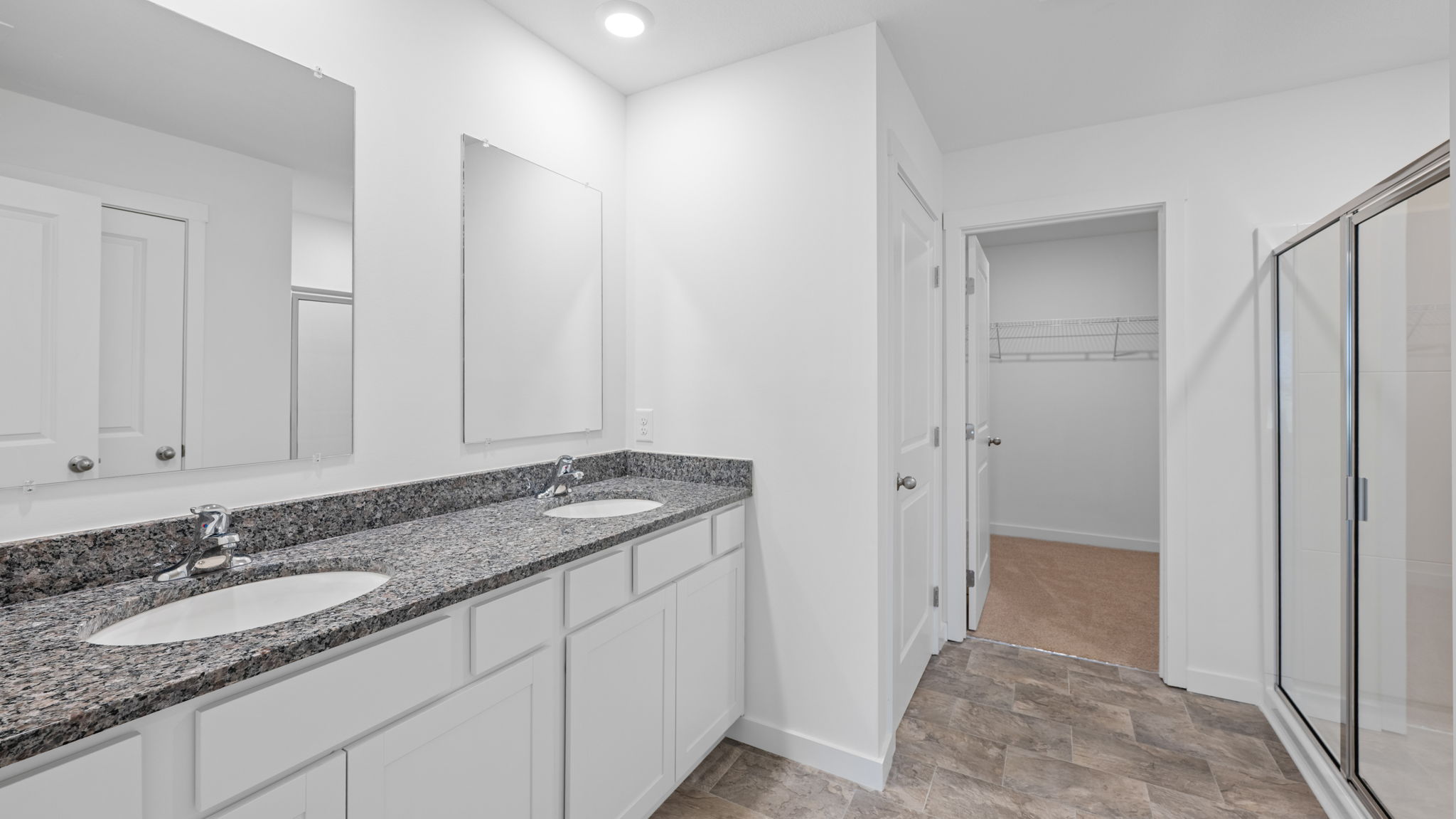 primary bathroom with double vanity