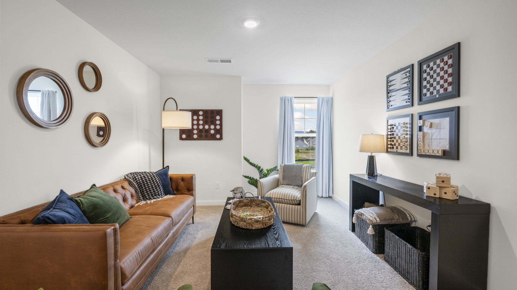 open concept living area with stairs