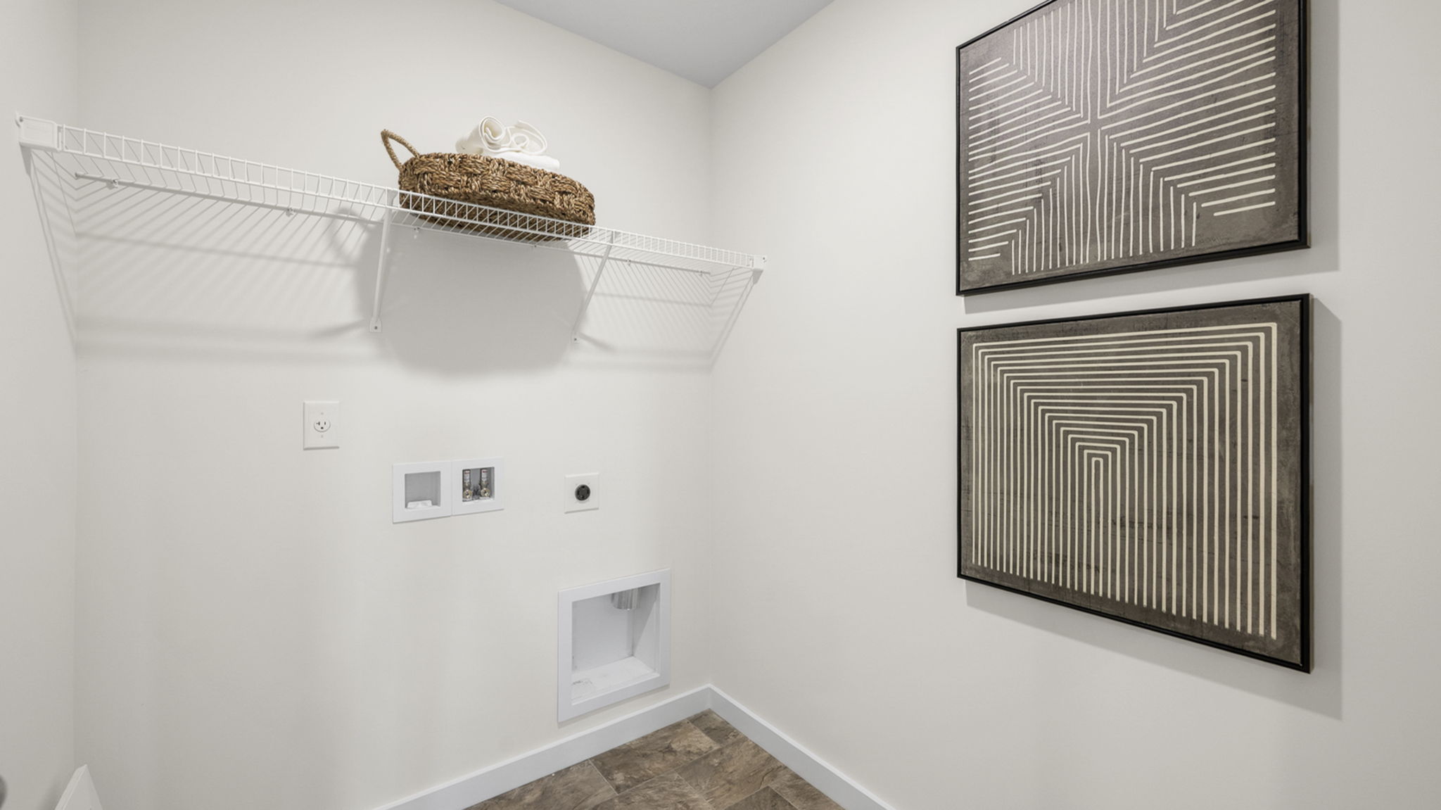 laundry room with extra shelving