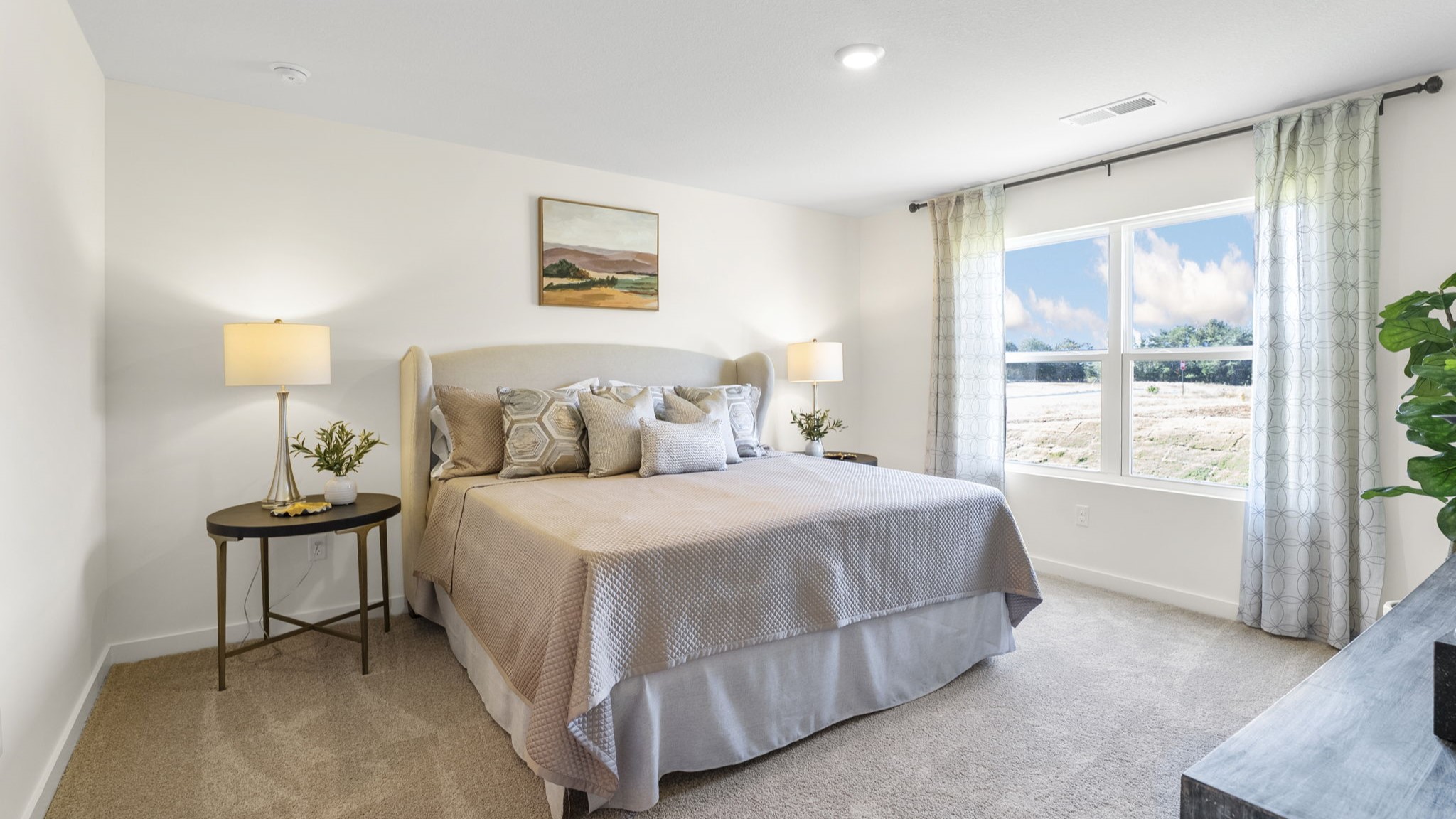 primary bedroom with double window
