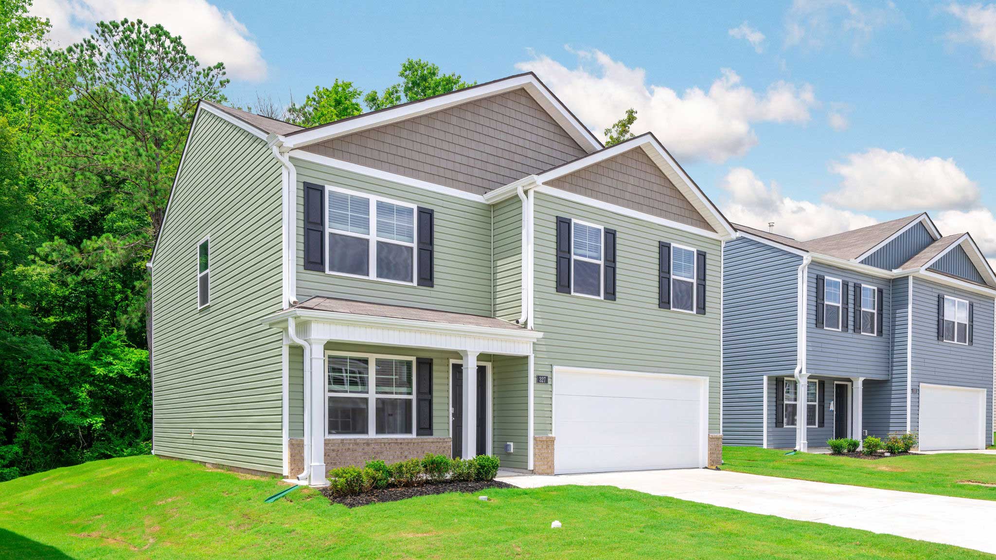 exterior of two story home