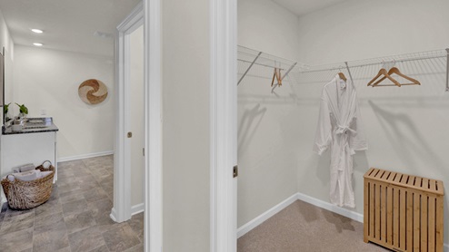 primary closet with shelving