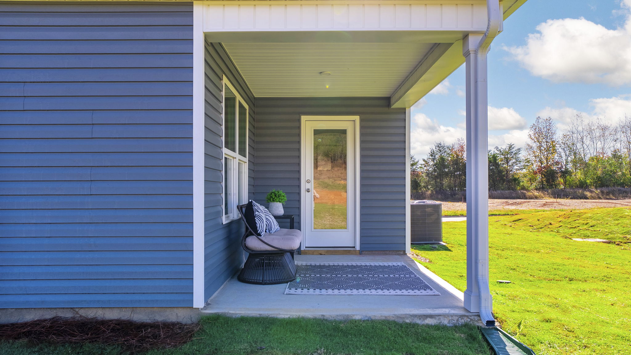 Covered patio on rear of home