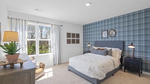guest bedroom with double window