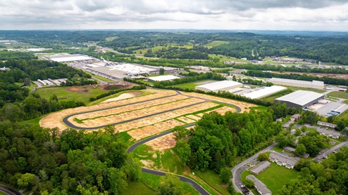 Aerial shot of owensby farms in dayton tennessee