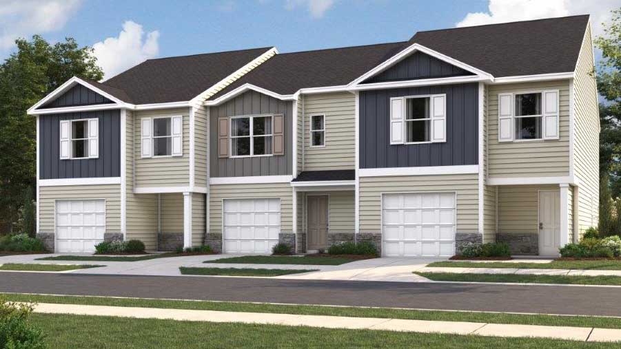rendering of two-story townhomes