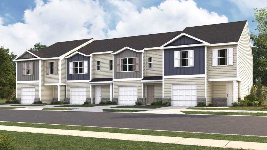 rendering of two-story townhomes