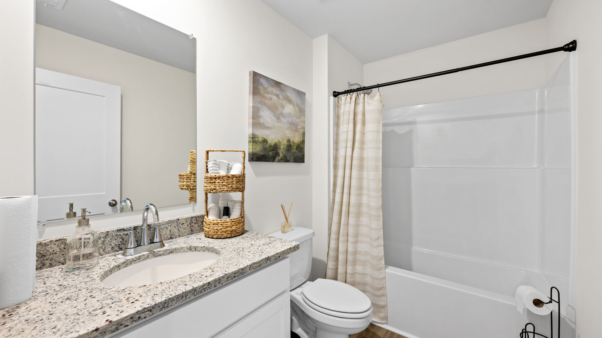 front guest bathroom with tub