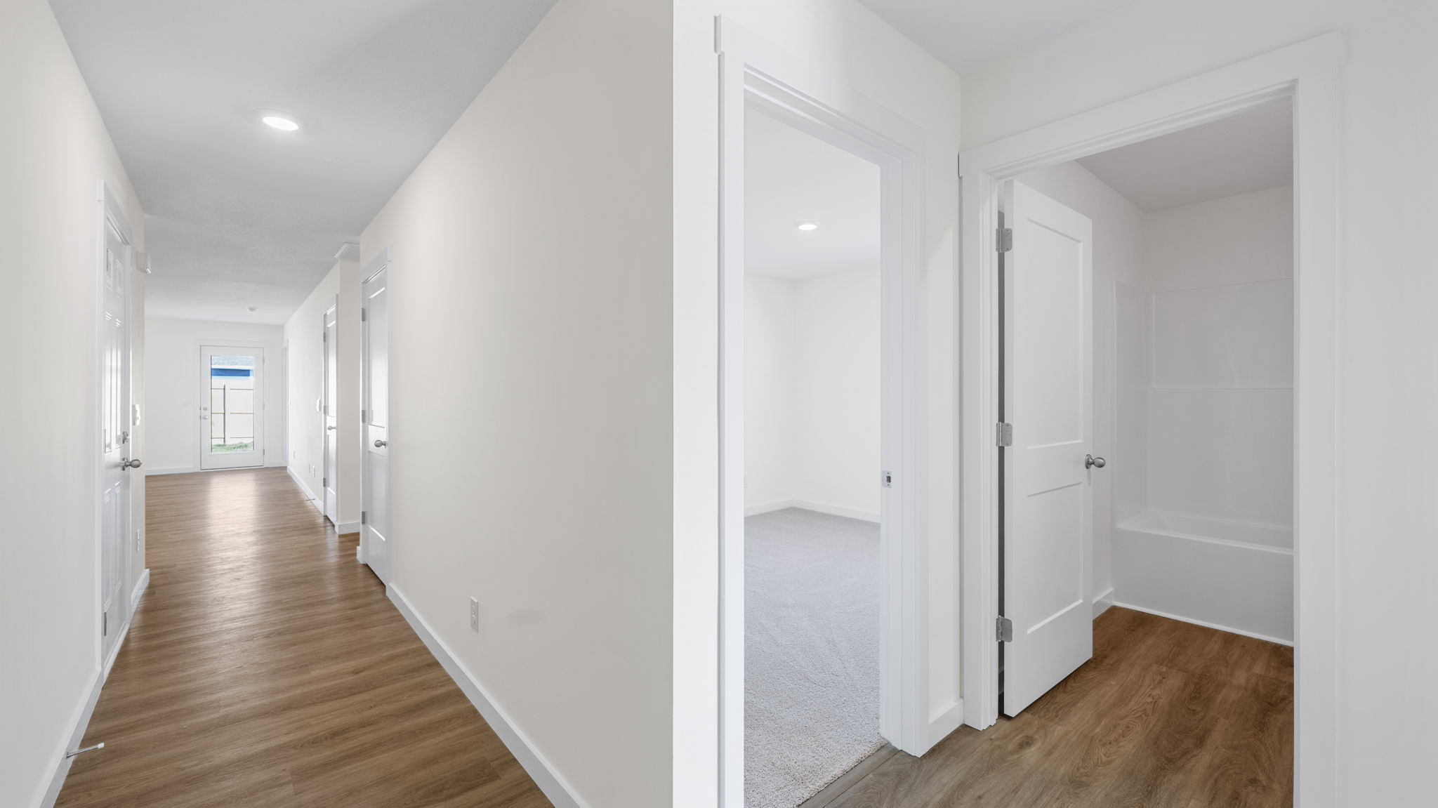 entryway hallway with rooms to the right