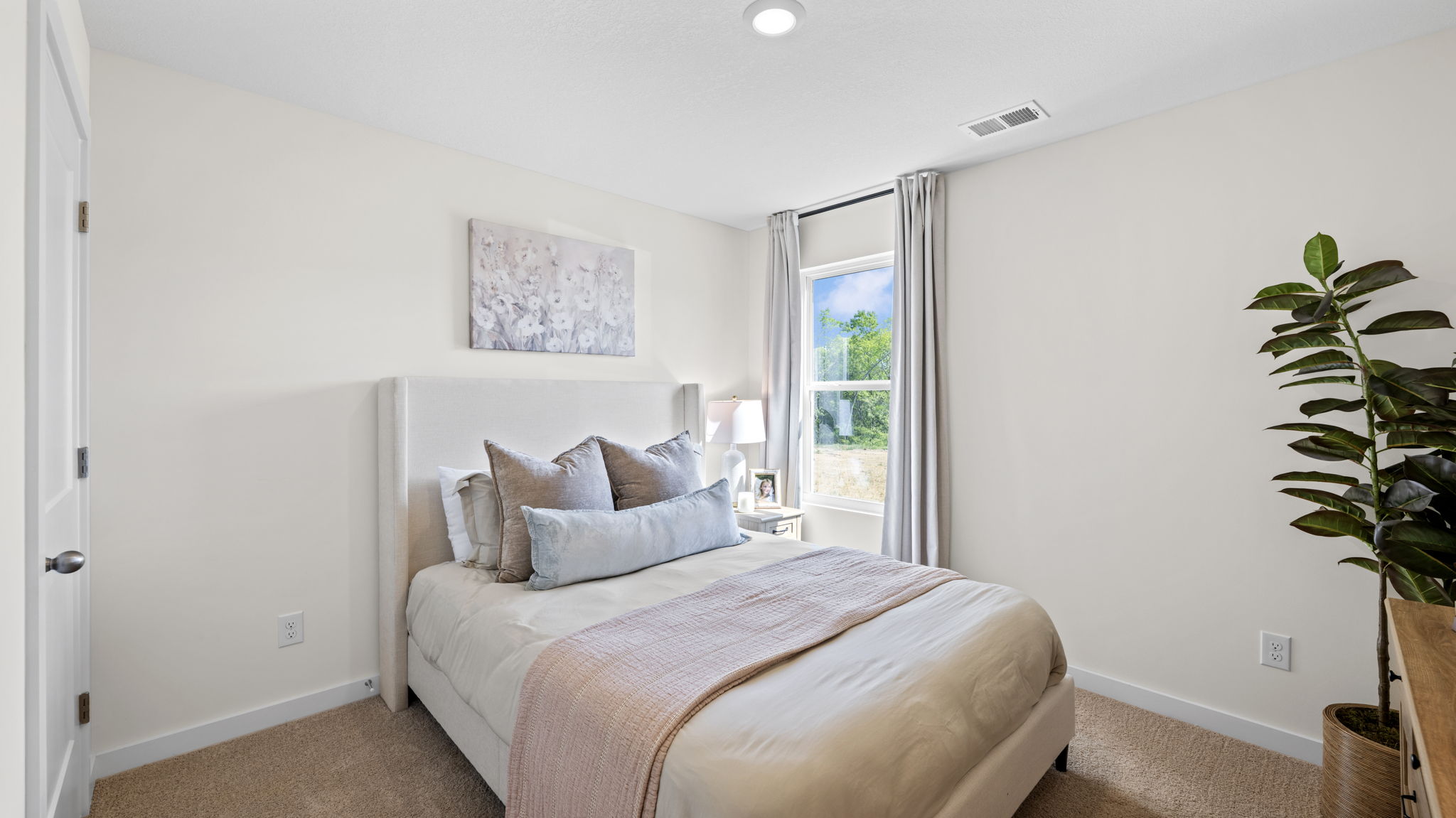 guest room with single window