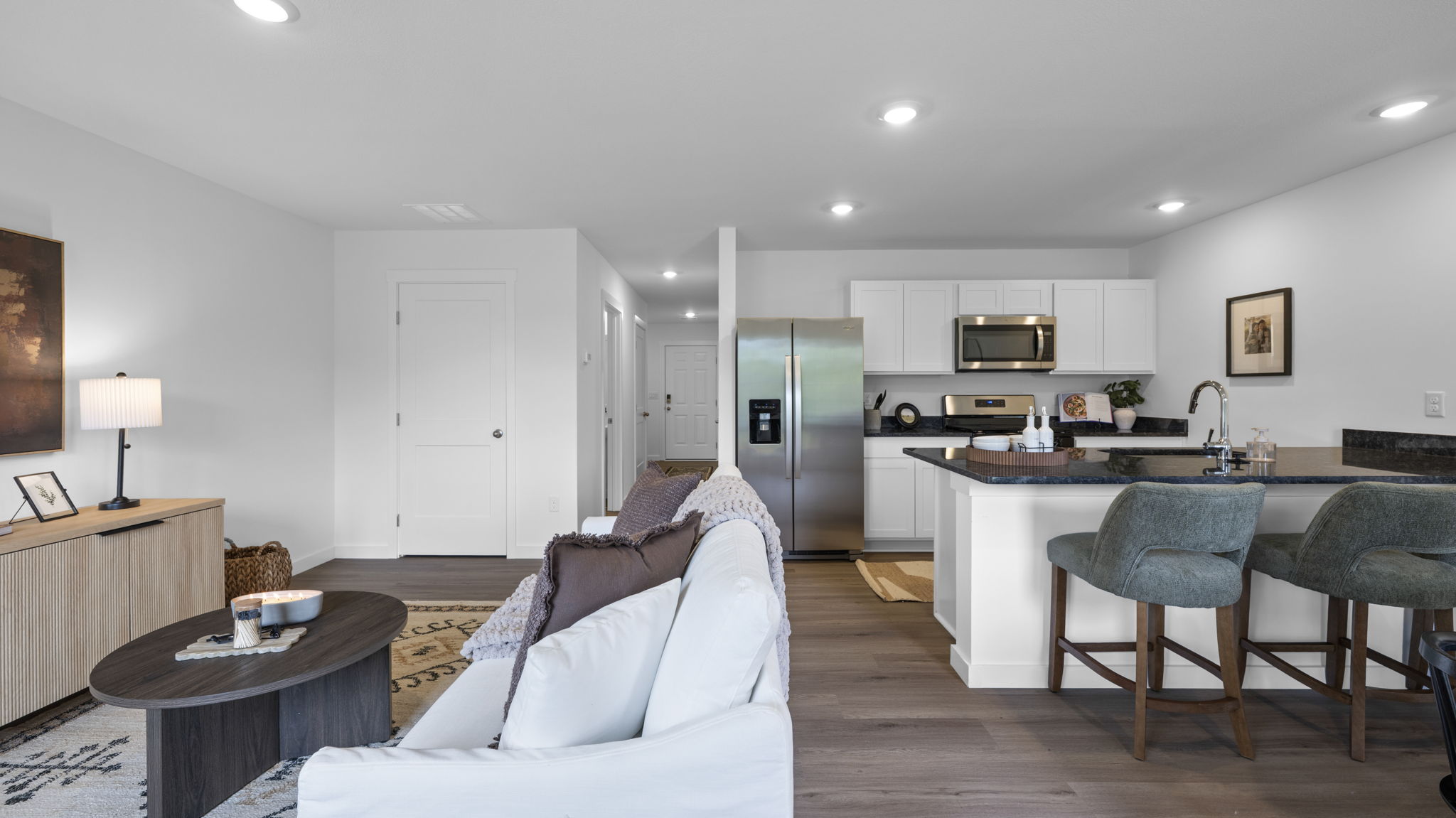 kitchen with island and stainless appliances