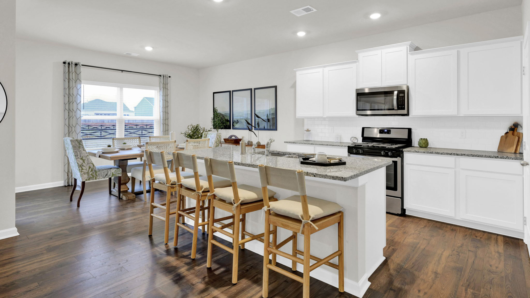 kitchen with large island and stainless steel appliances