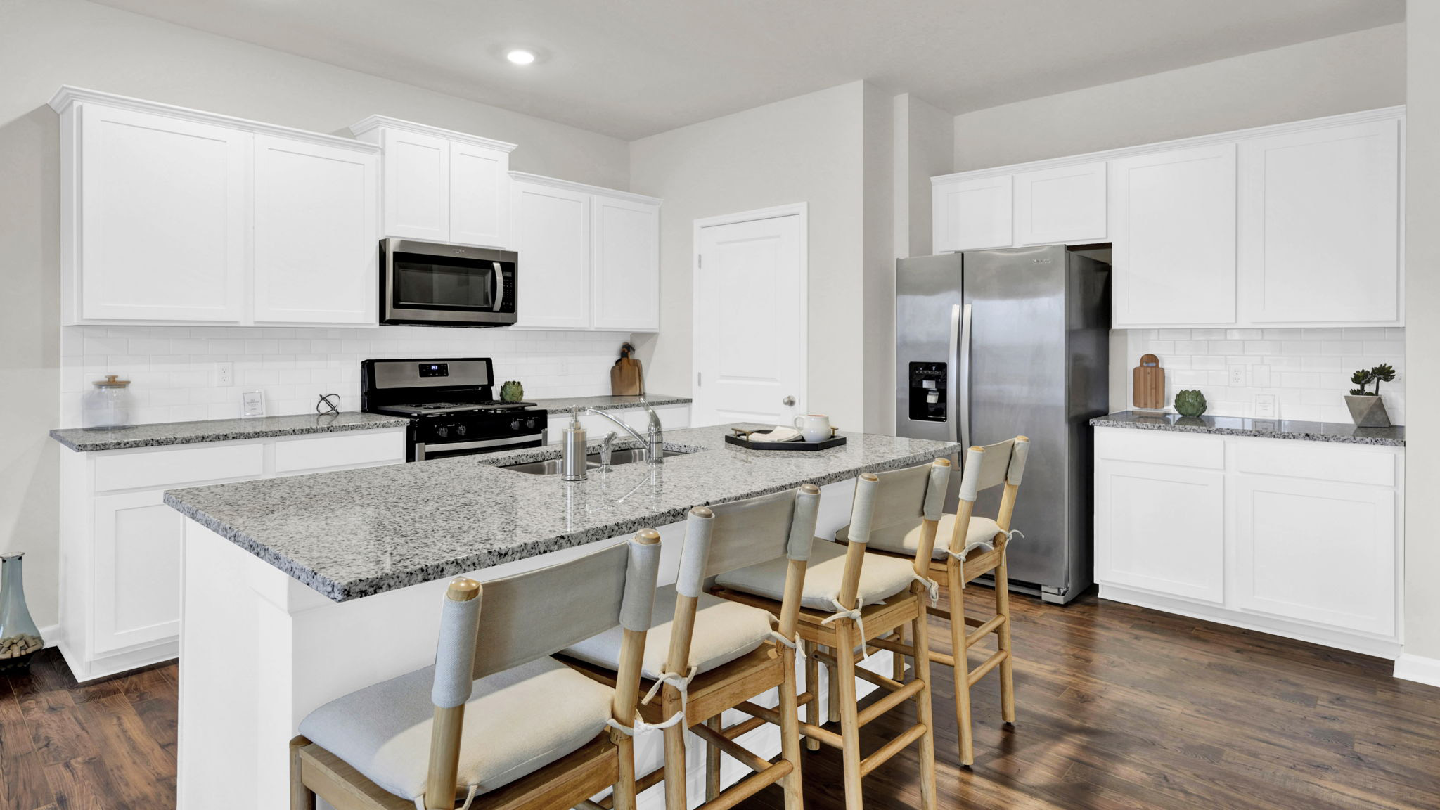 kitchen with large island and stainless steel appliances