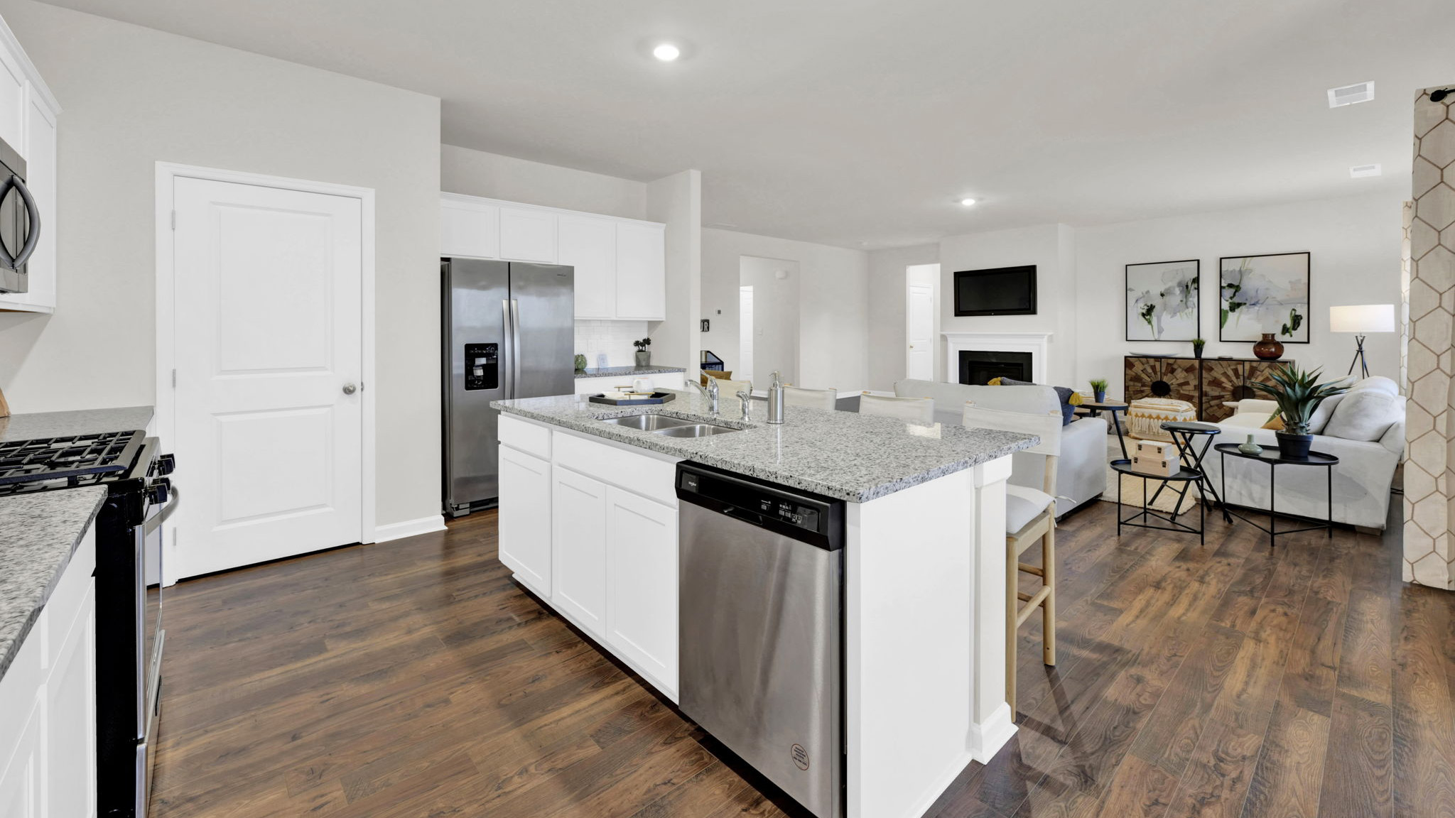 kitchen with large island and stainless steel appliances