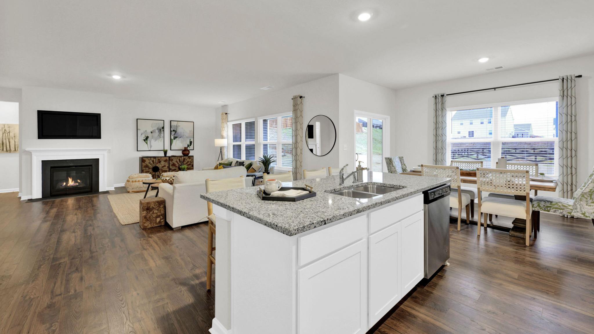 kitchen with large island and stainless steel appliances