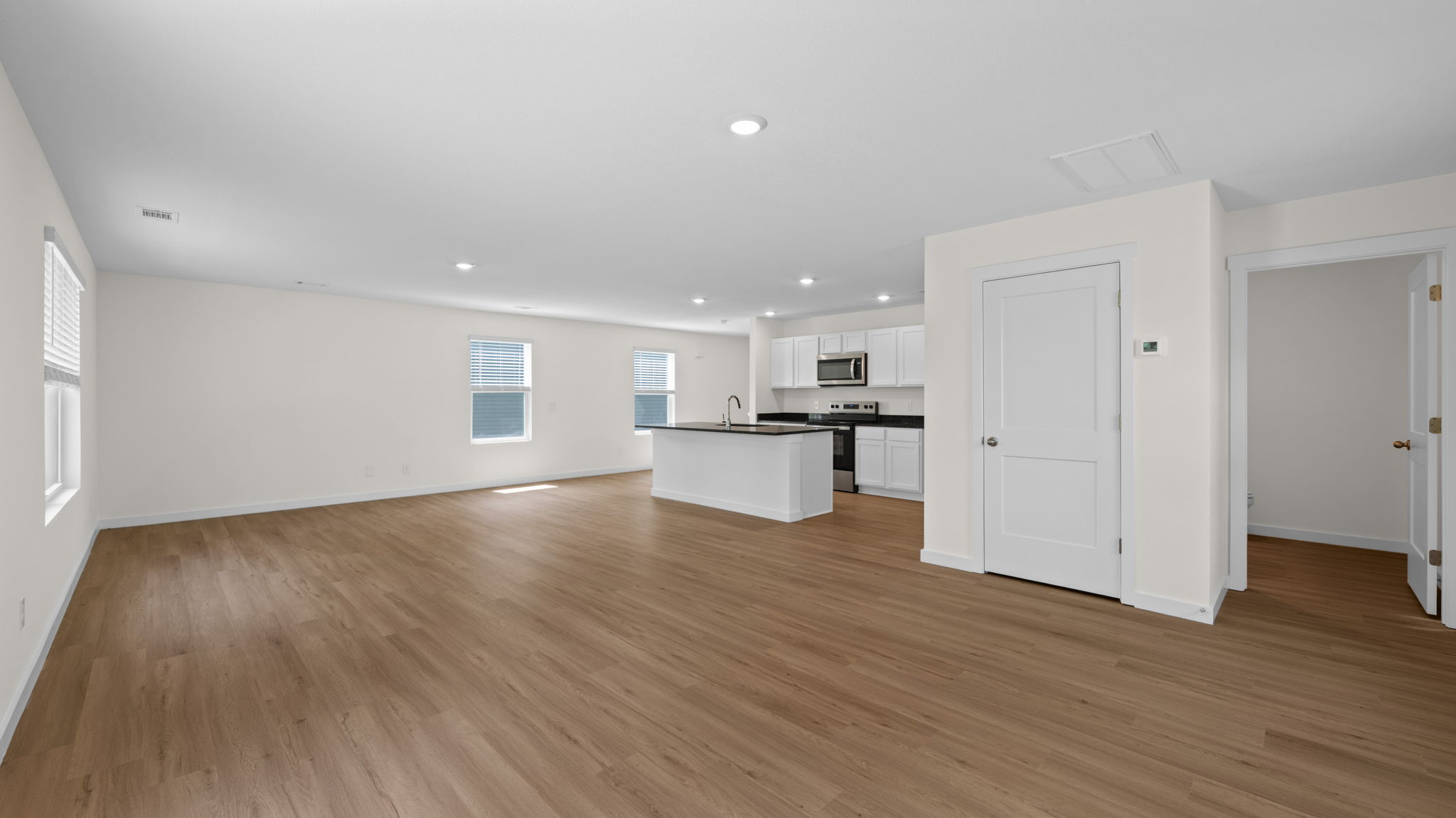 open concept kitchen and living room