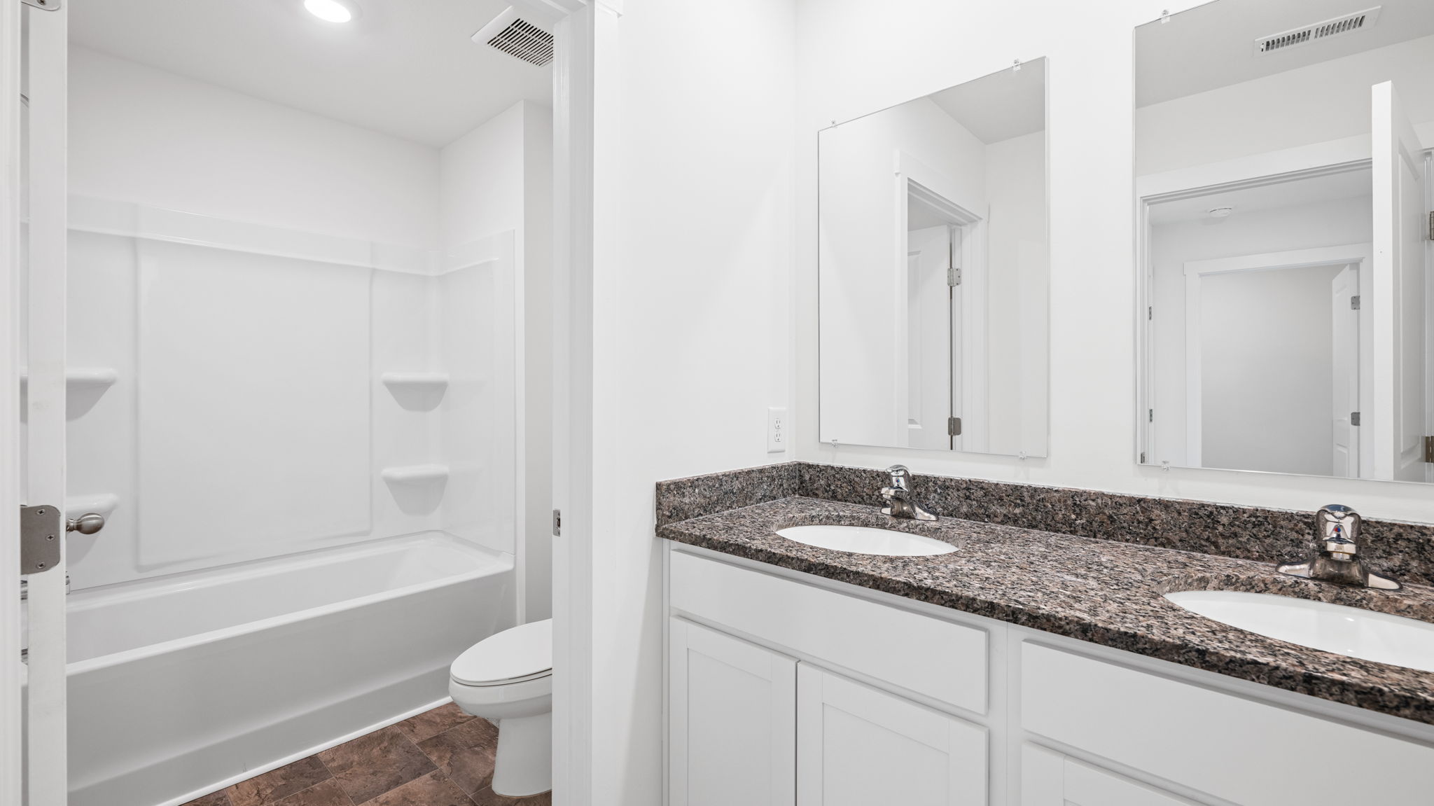 Guest bathroom with double vanity