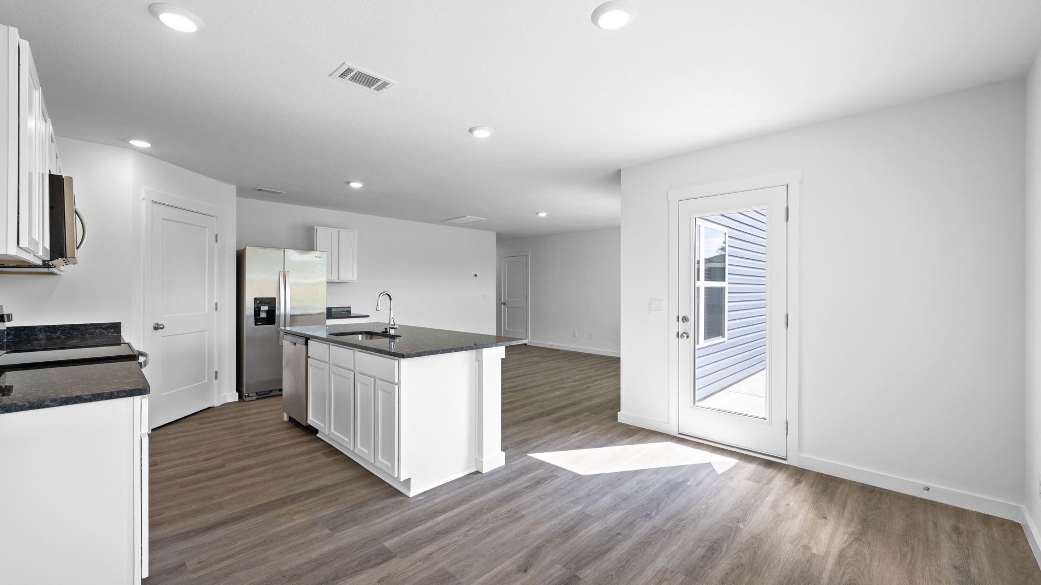 dining area with back patio door