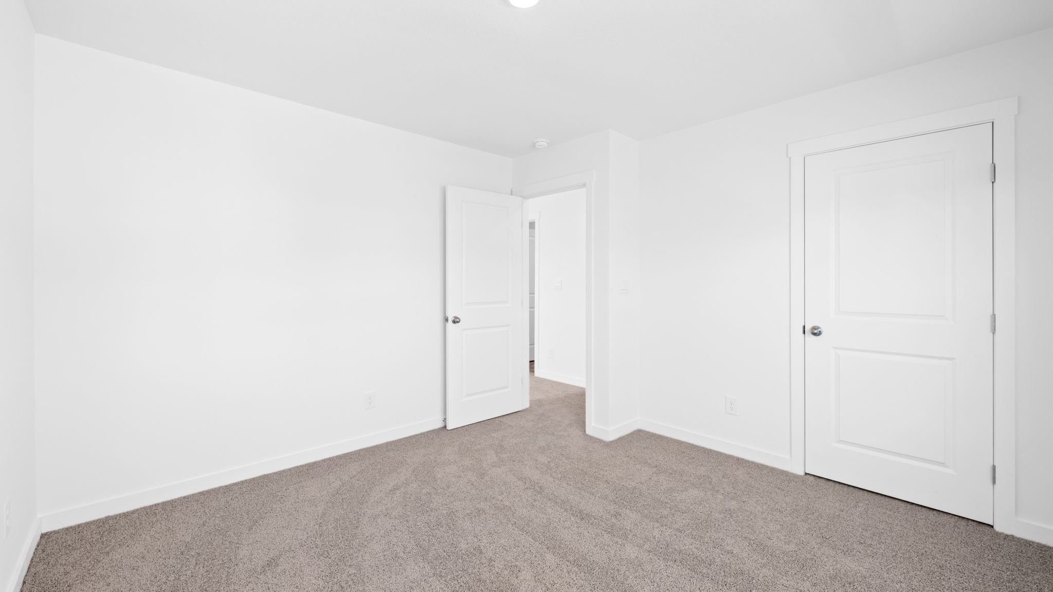 bedroom with double window and walk-in closet