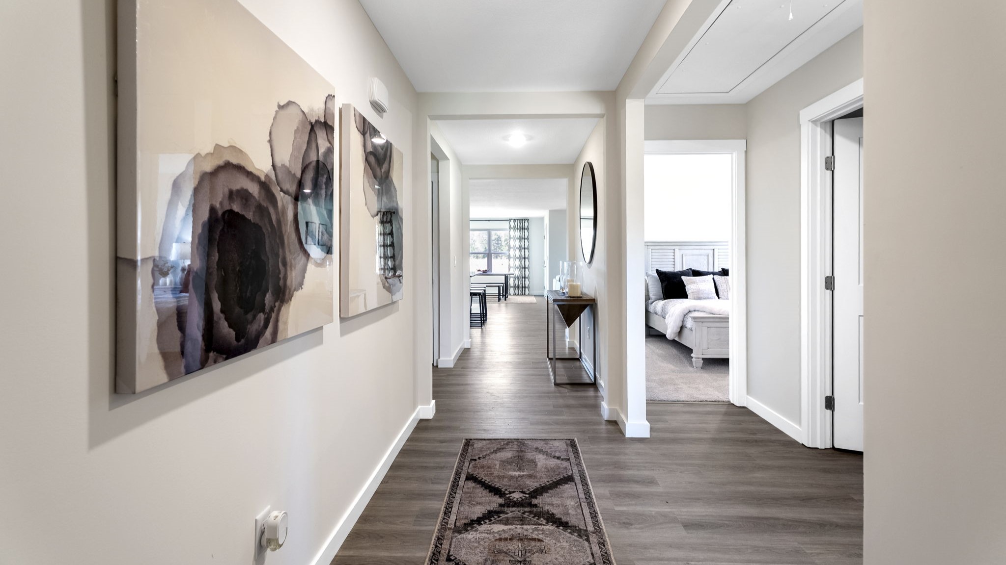 entryway hallway with rooms to the right