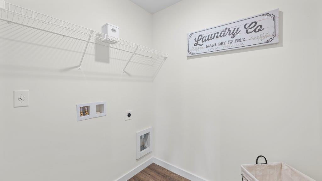 laundry room with shelving
