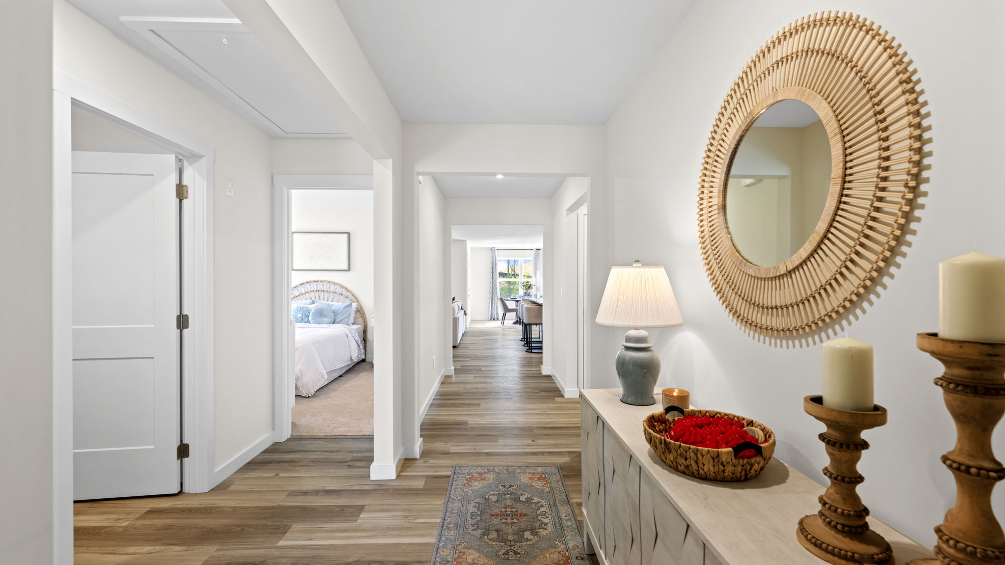 entryway with bedrooms and half bath