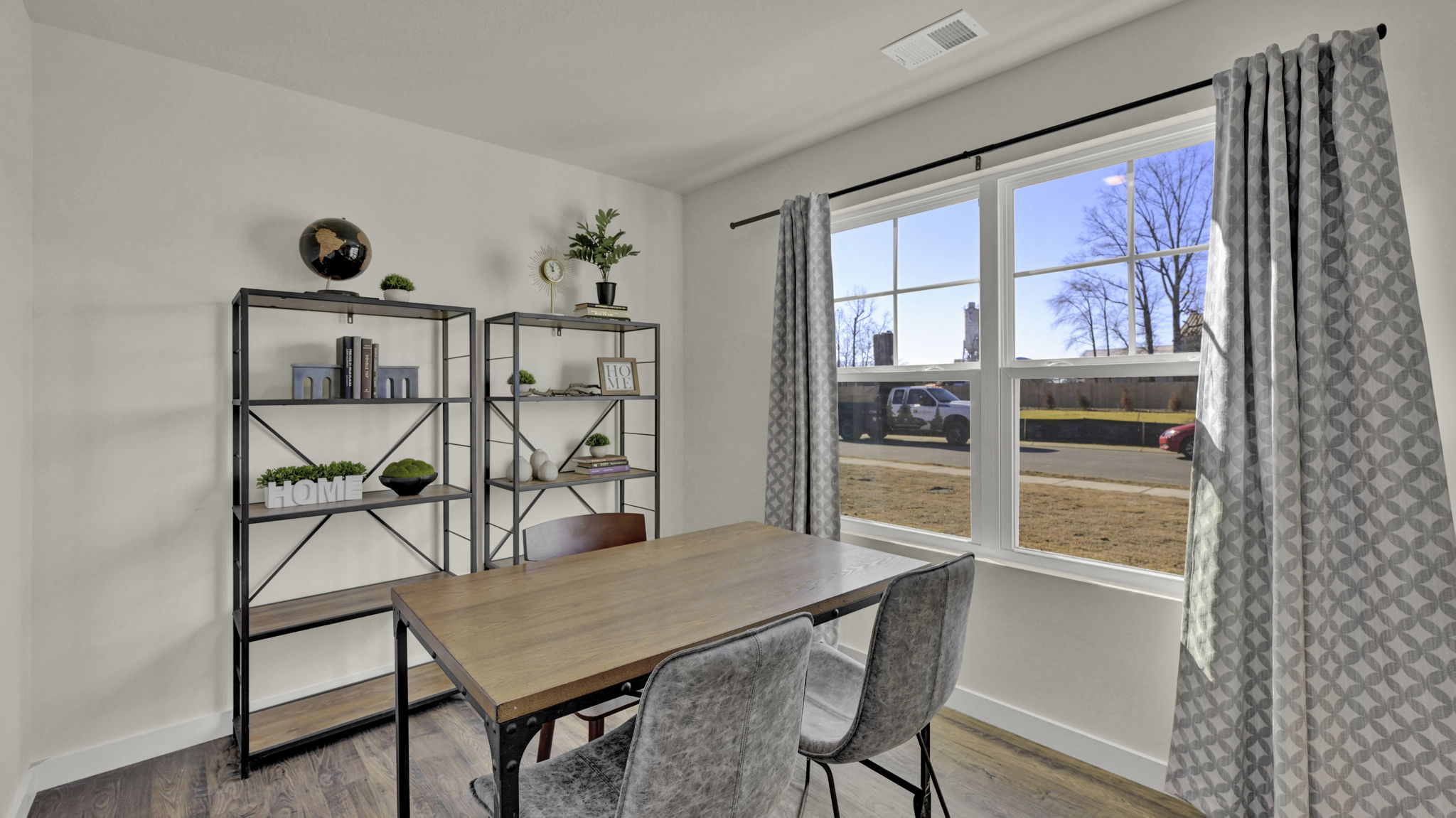 office with double window and double doors