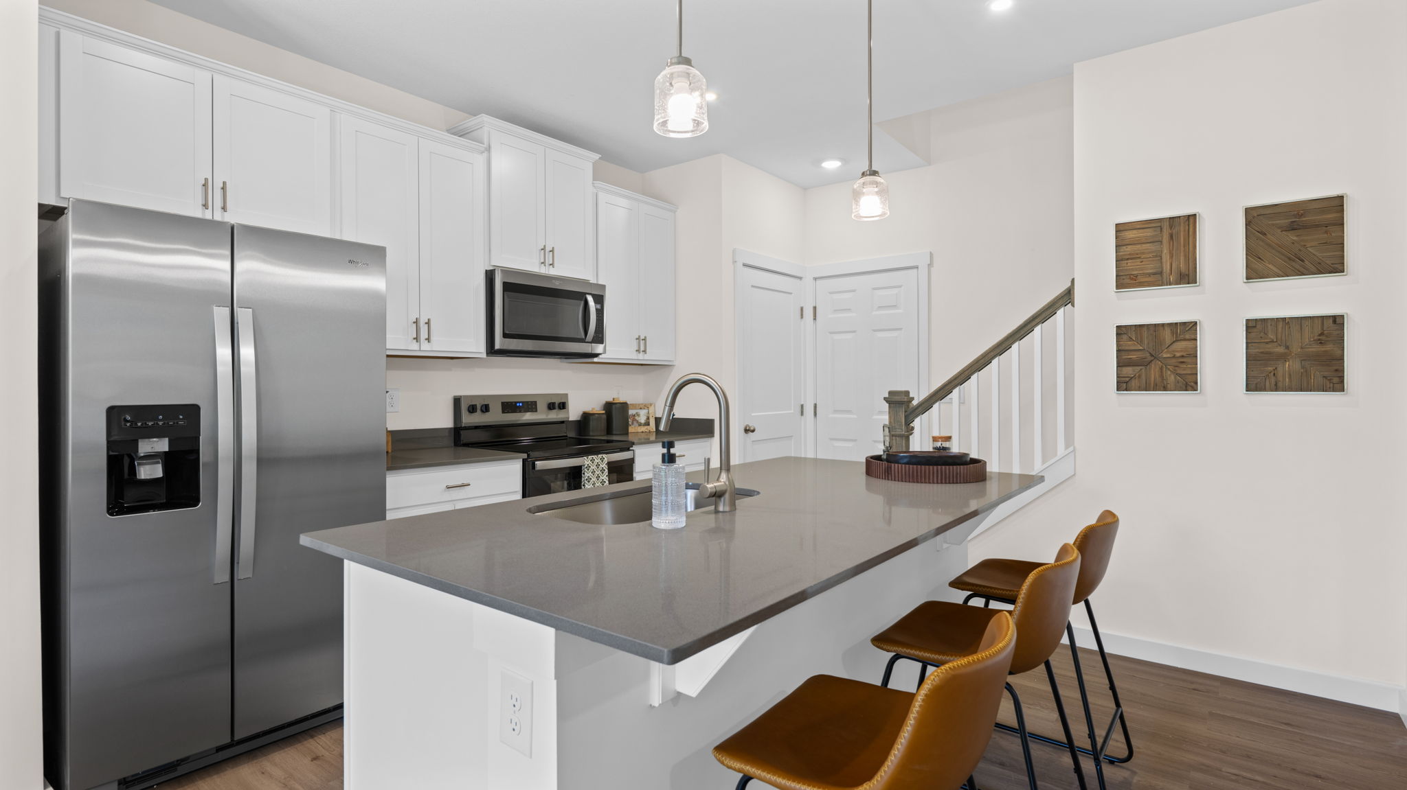 open concept kitchen with island