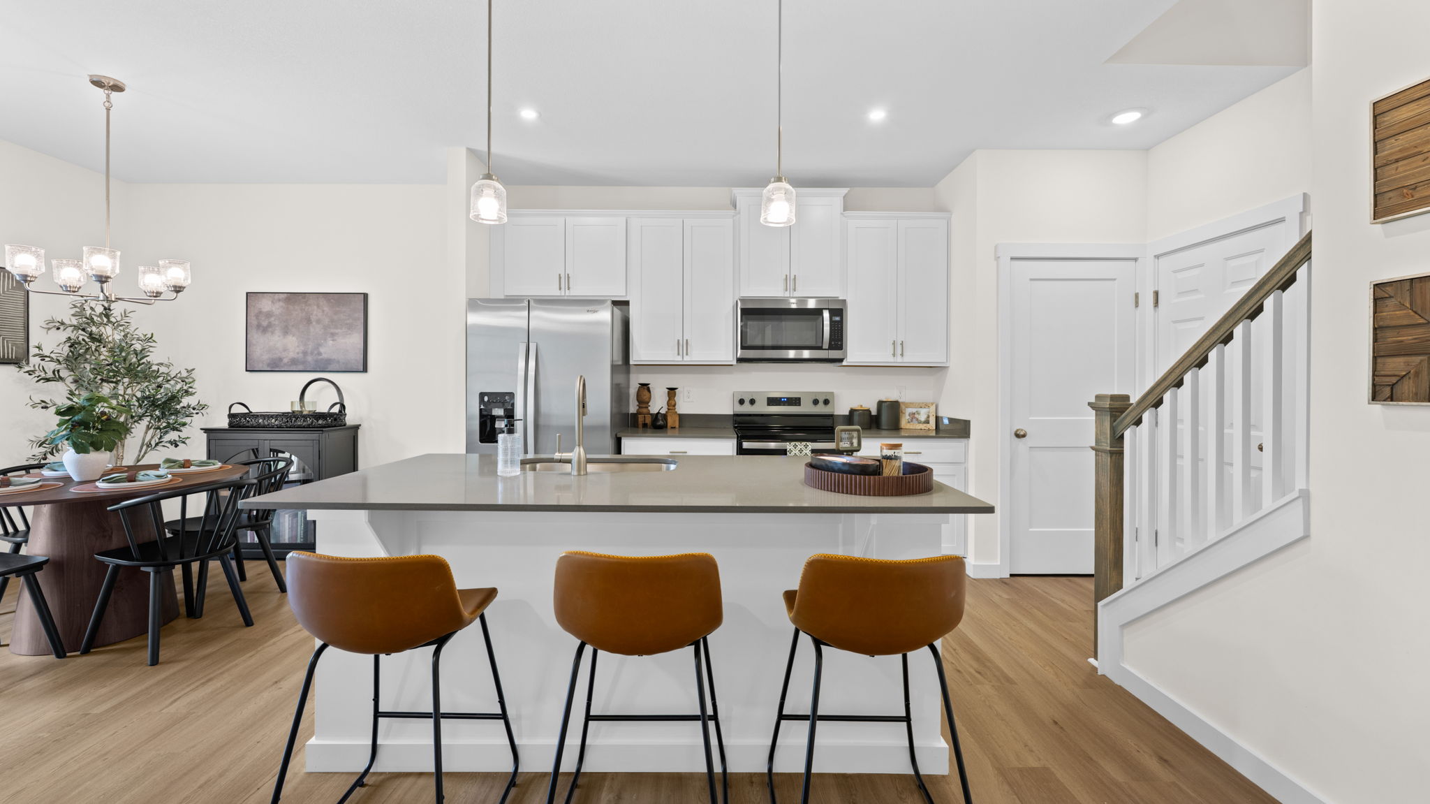 open concept kitchen with island