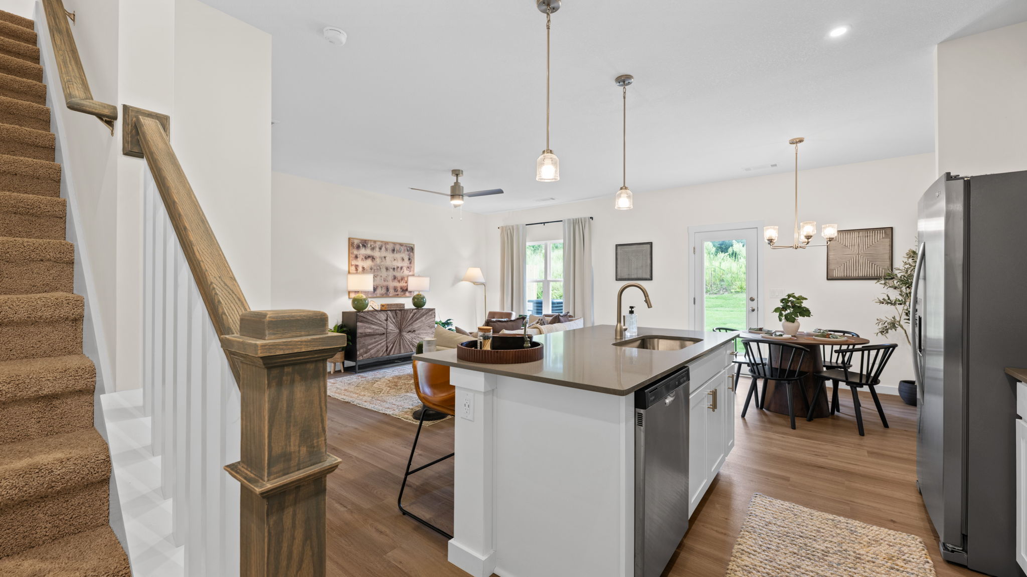 open concept kitchen with large island