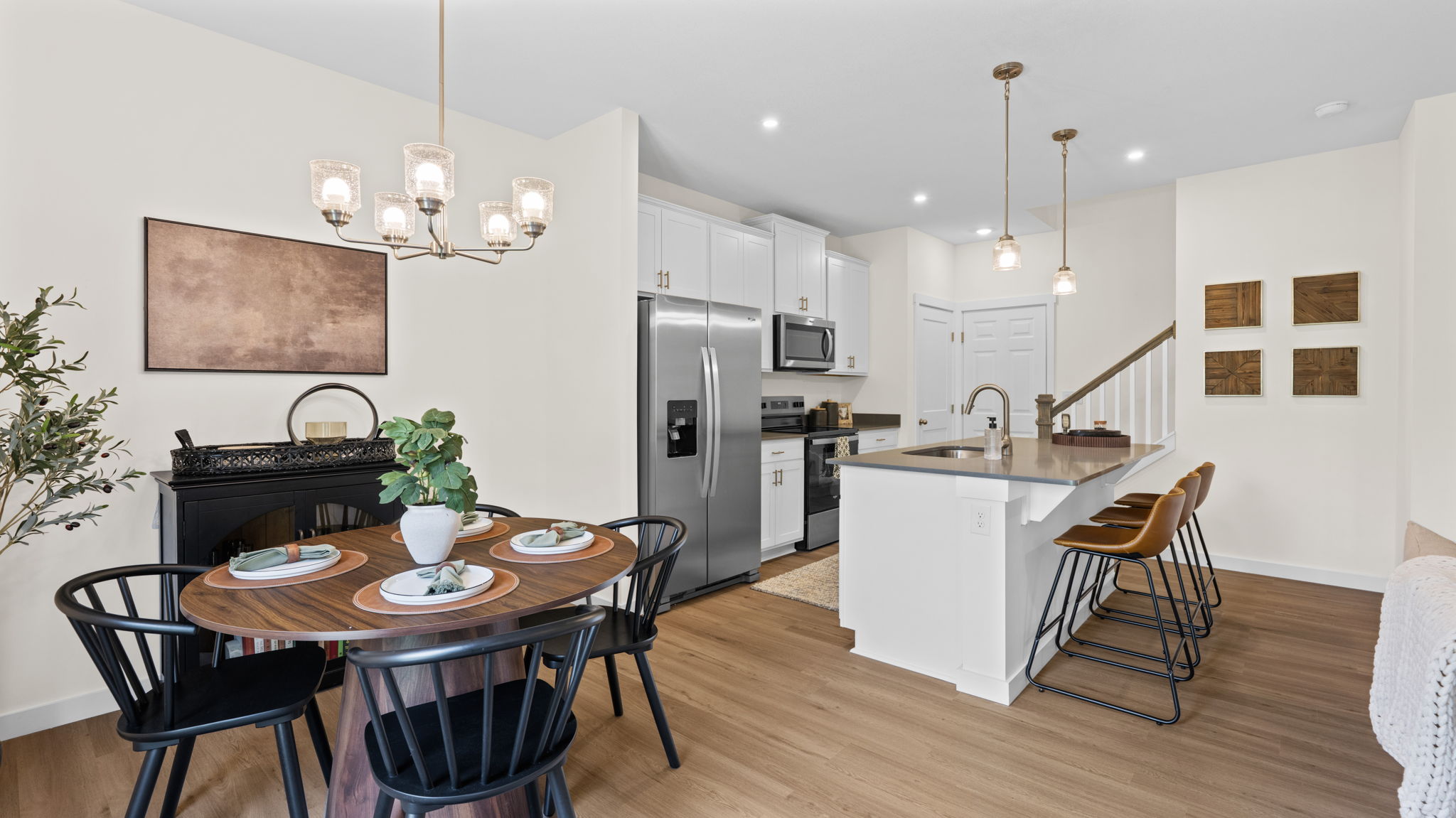 open concept kitchen with island