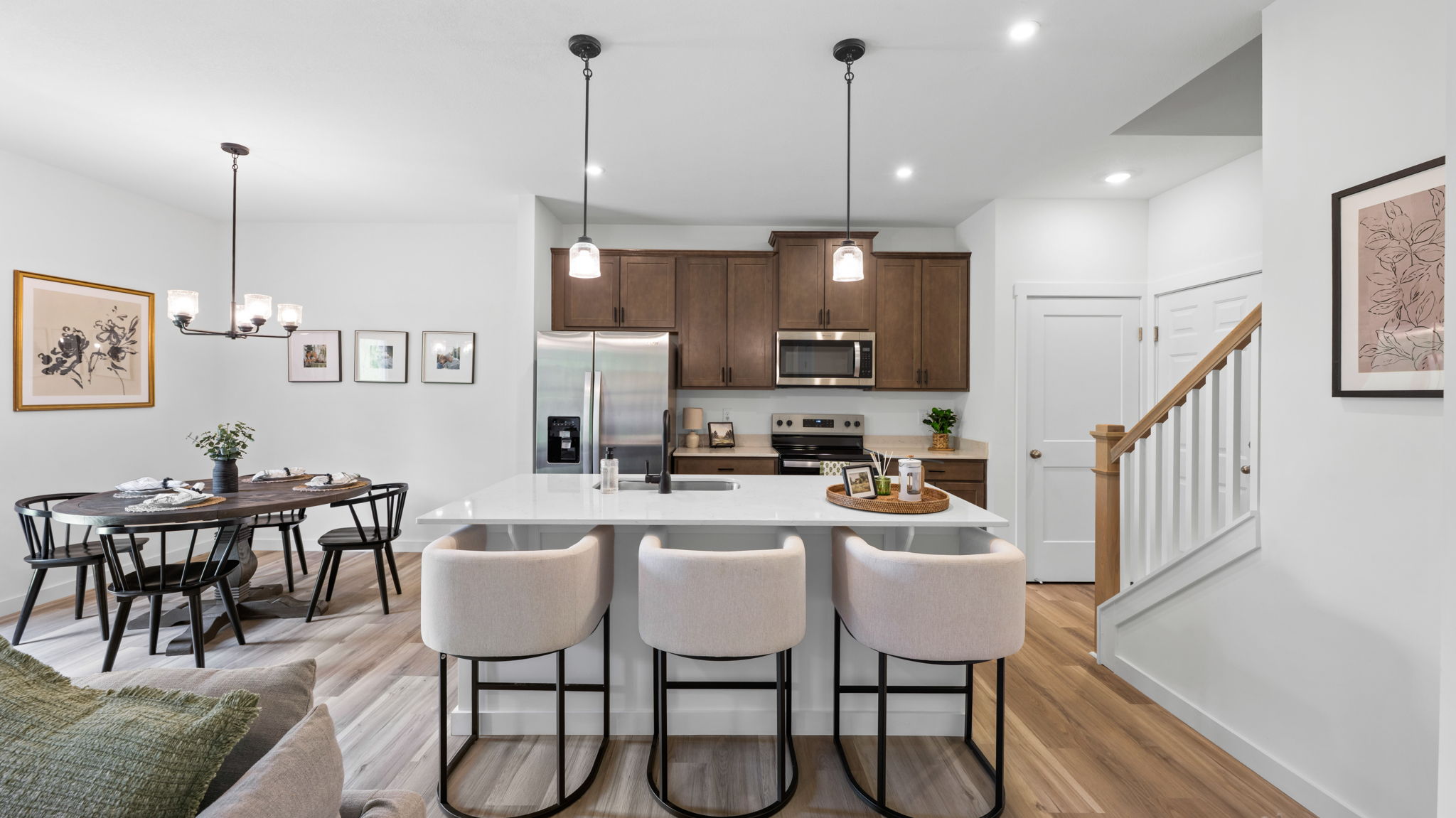 open concept kitchen with island