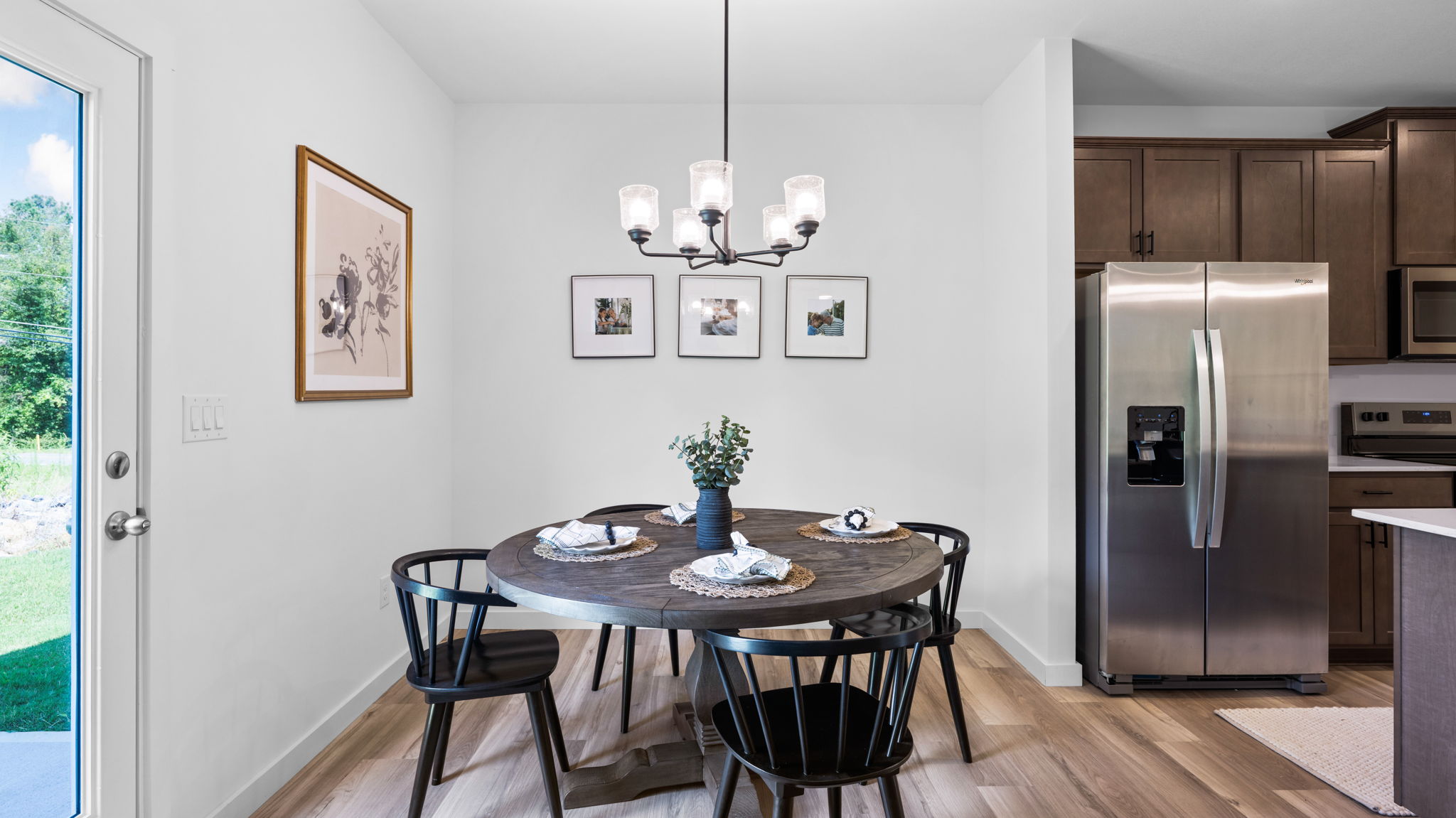 open concept kitchen with dining area
