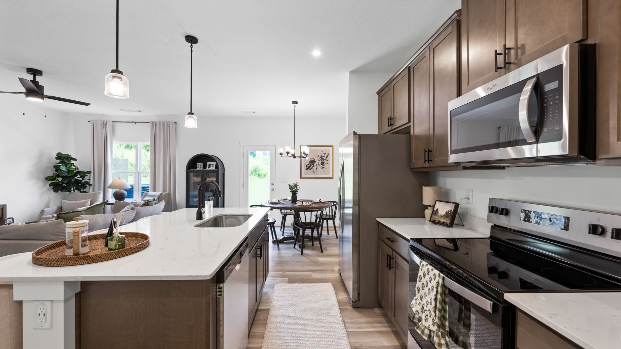 open concept kitchen with island