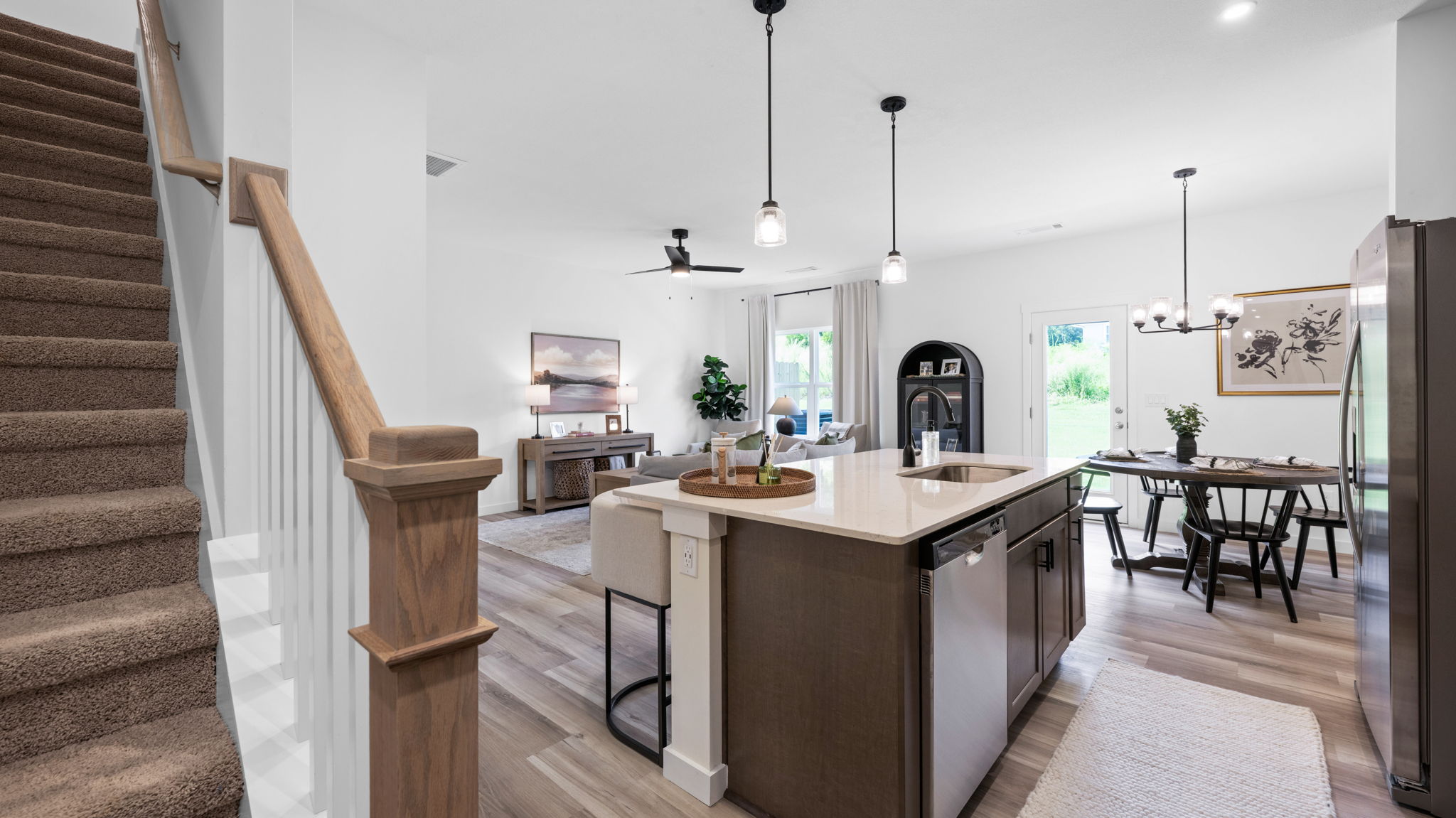 open concept living room and kitchen