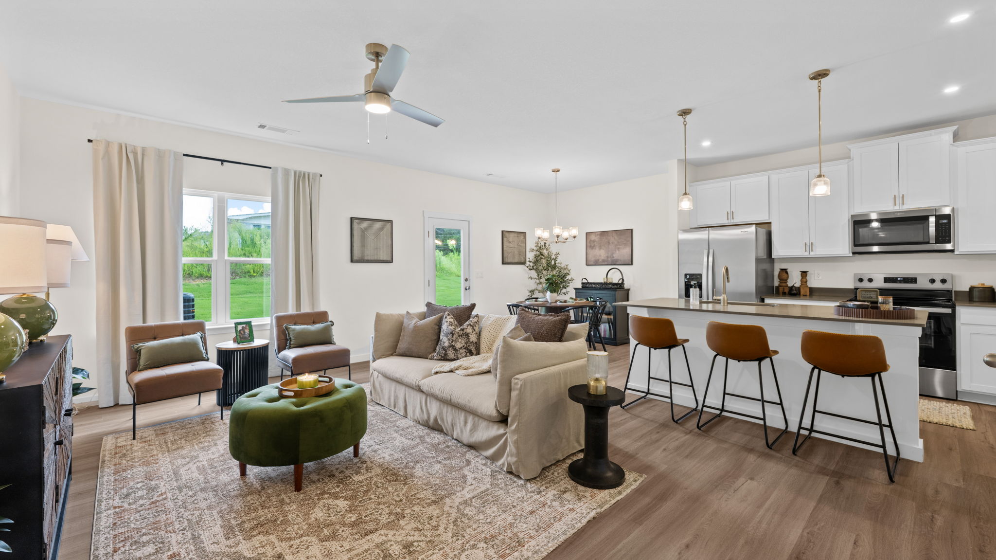 open concept kitchen with island