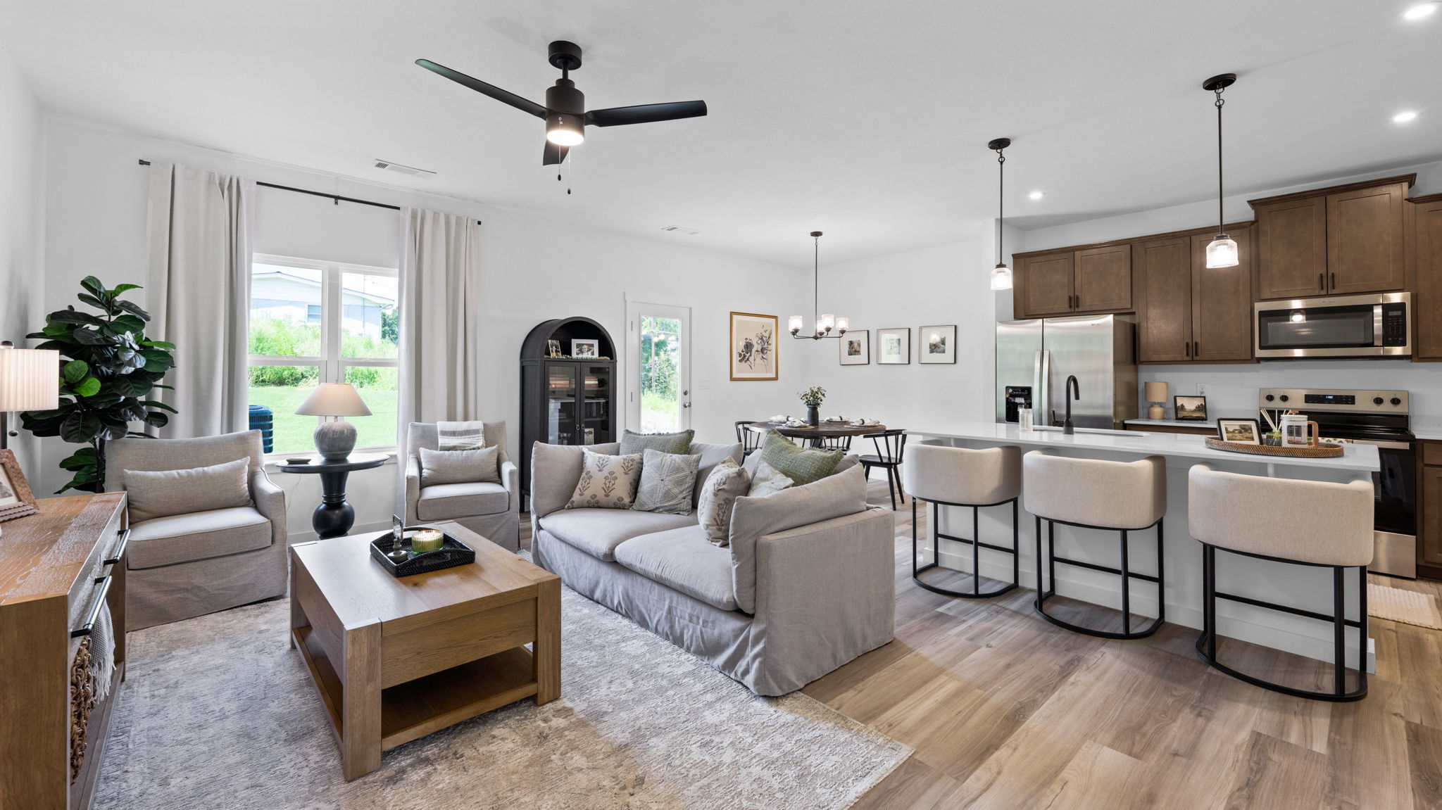open concept living room and kitchen