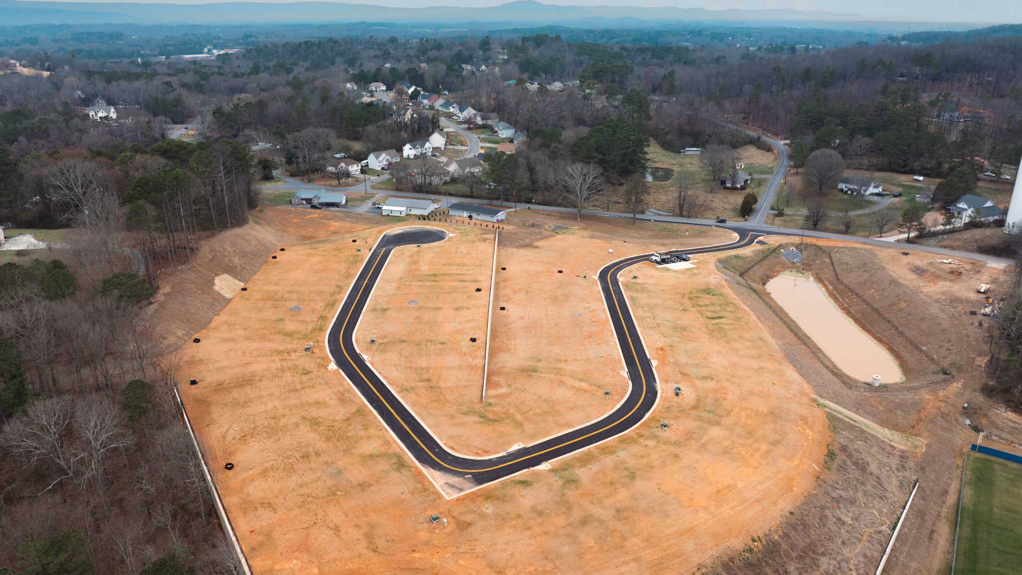 aerial shot of ridge view community