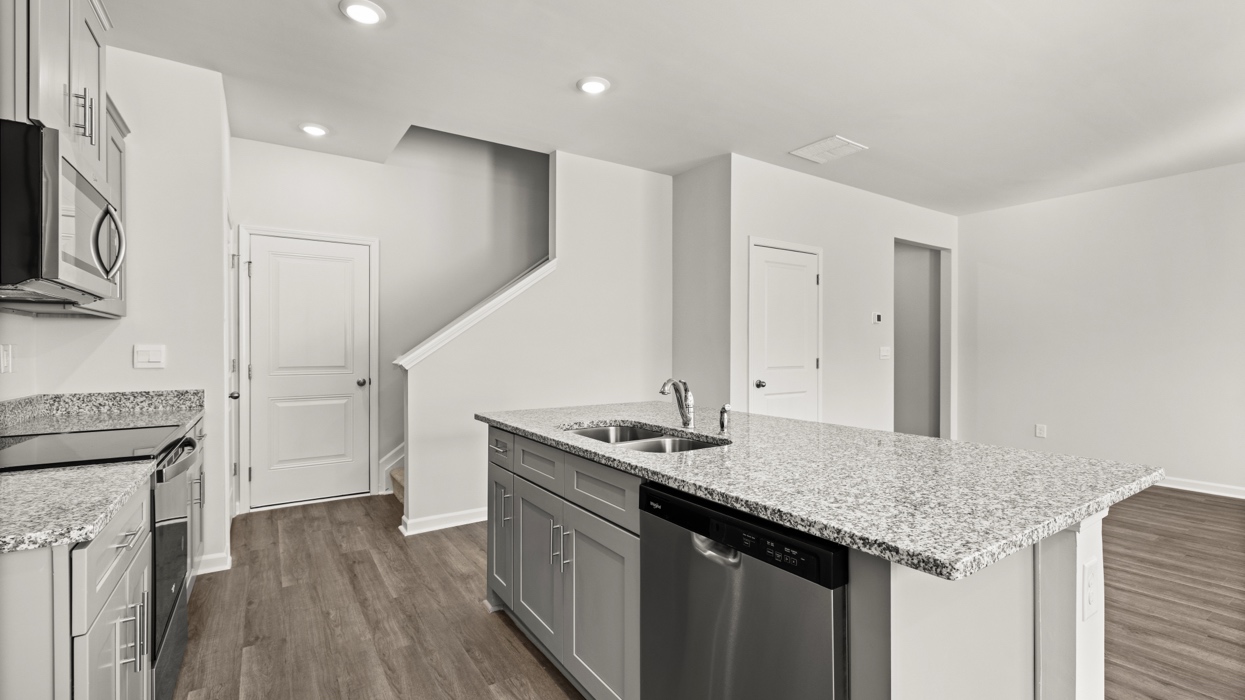 open concept kitchen with large island