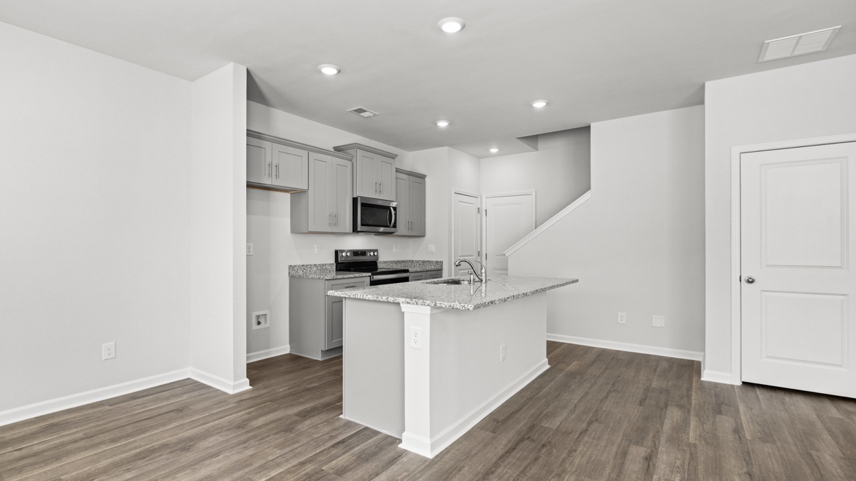 open concept kitchen with large island