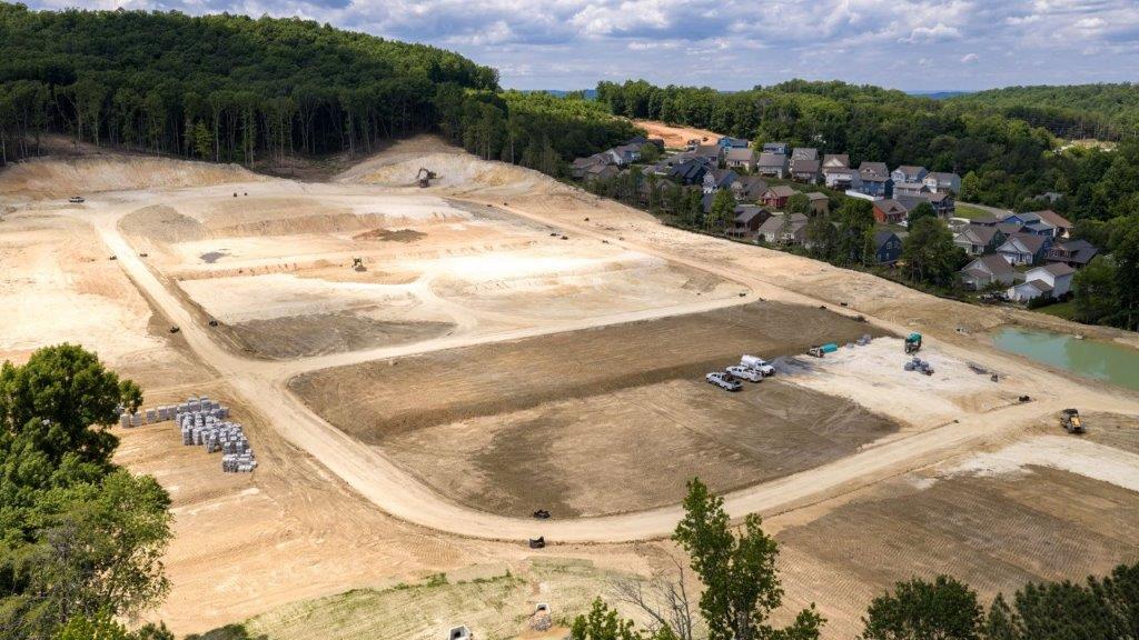 Aerial shot of community