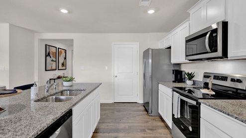 Kitchen with stainless steel appliances