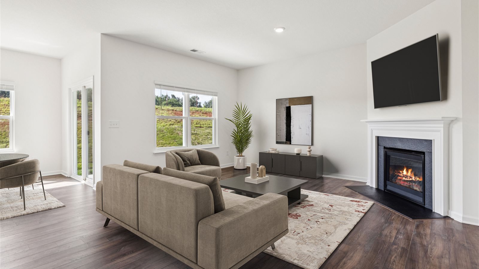 living room with optional fireplace
