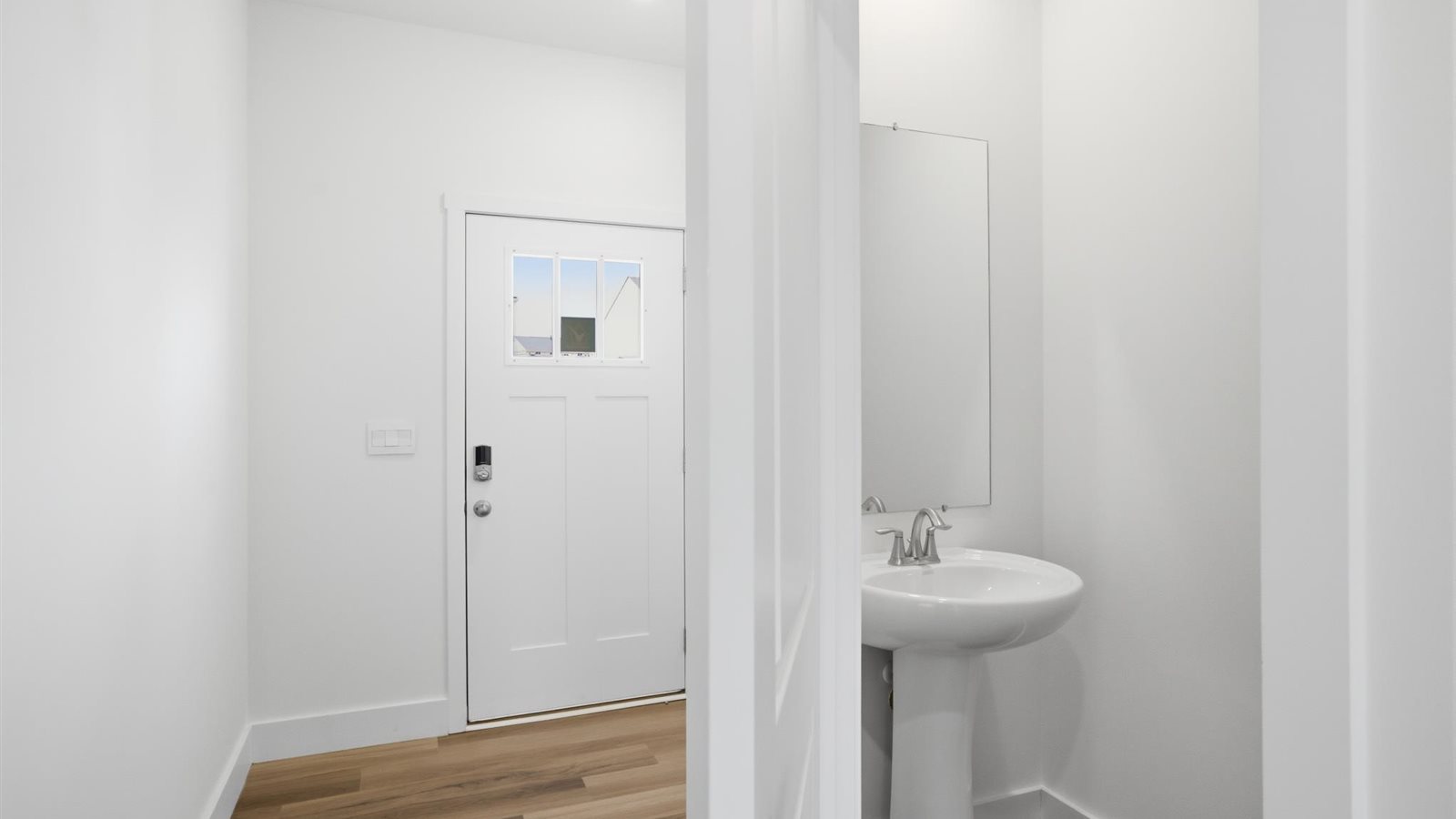 entry way and powder room