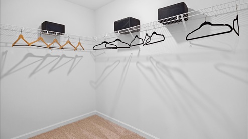 Primary bedroom walk in closet